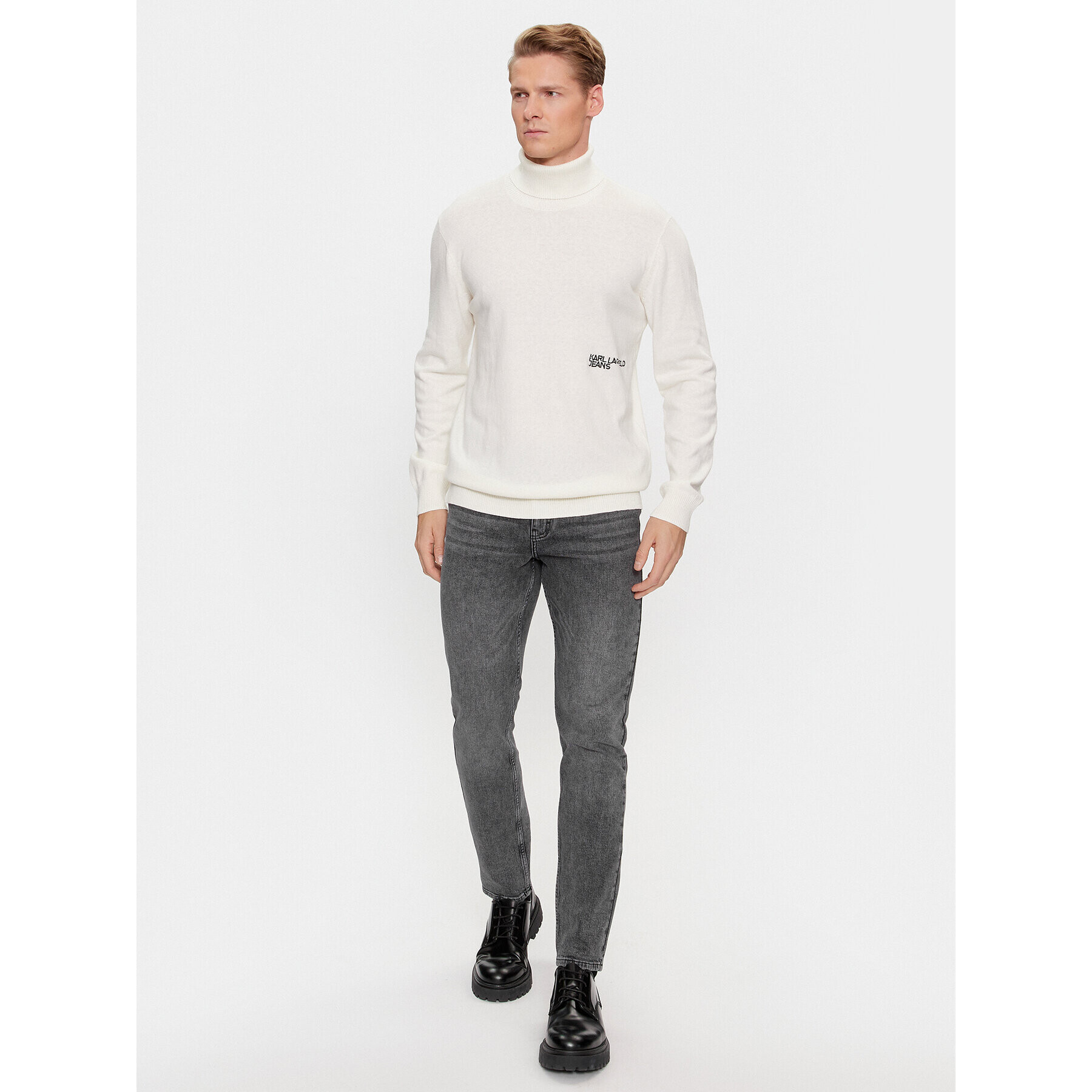 Karl Lagerfeld Jeans KARL LAGERFELD Rolák Klj Lightweight Turtleneck 236D2000 Bílá Slim Fit - Pepit.cz