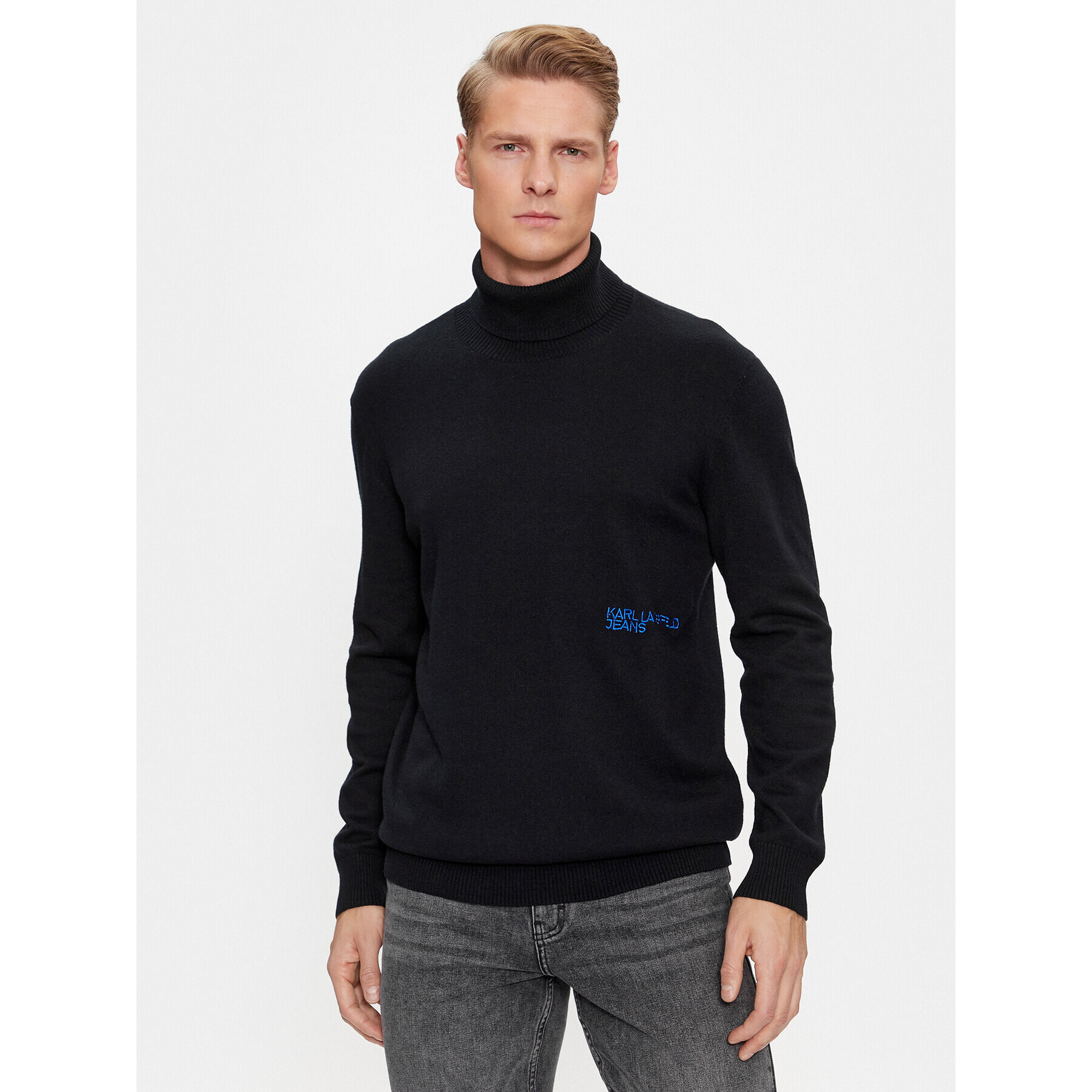 Karl Lagerfeld Jeans KARL LAGERFELD Rolák Klj Lightweight Turtleneck 236D2000 Černá Slim Fit - Pepit.cz