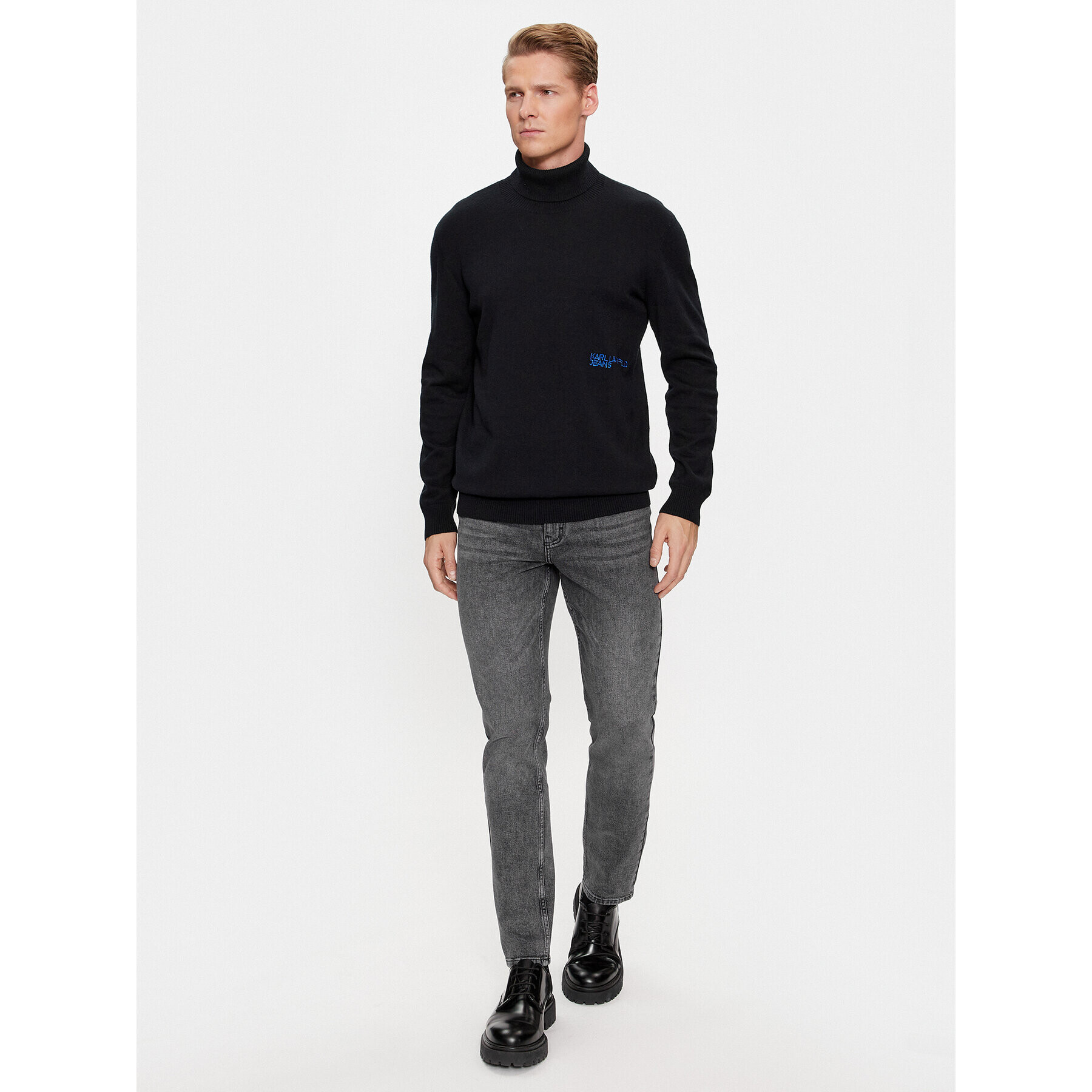 Karl Lagerfeld Jeans KARL LAGERFELD Rolák Klj Lightweight Turtleneck 236D2000 Černá Slim Fit - Pepit.cz