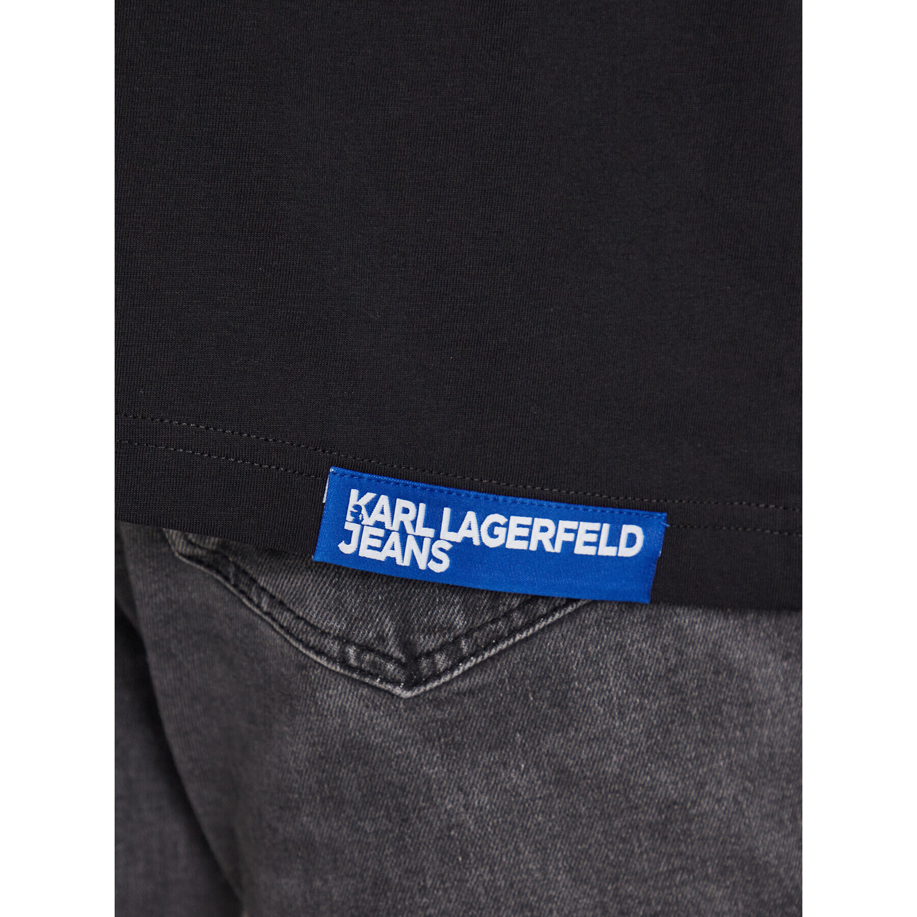 Karl Lagerfeld Jeans S dlouhým rukávem 231D1701 Černá Relaxed Fit - Pepit.cz