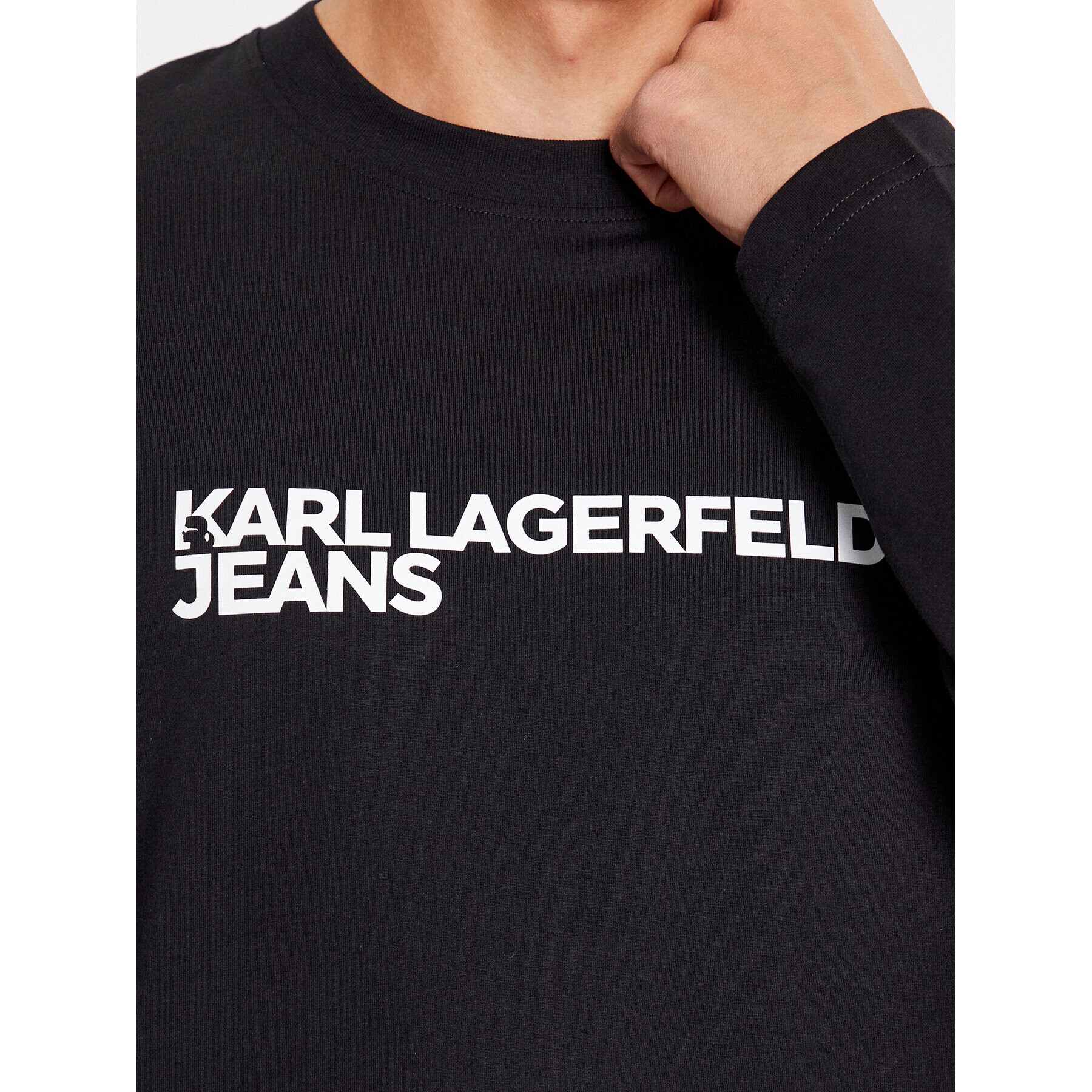 Karl Lagerfeld Jeans S dlouhým rukávem 235D1708 Černá Regular Fit - Pepit.cz