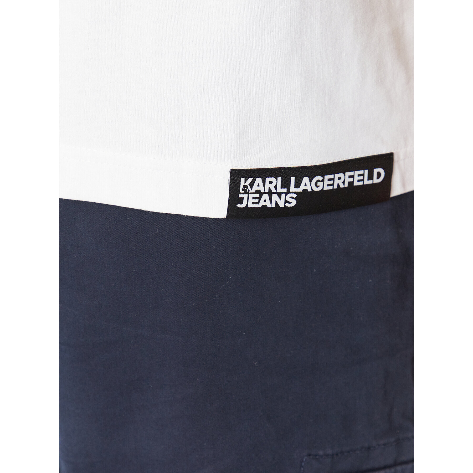 Karl Lagerfeld Jeans T-Shirt 235D1701 Bílá Regular Fit - Pepit.cz