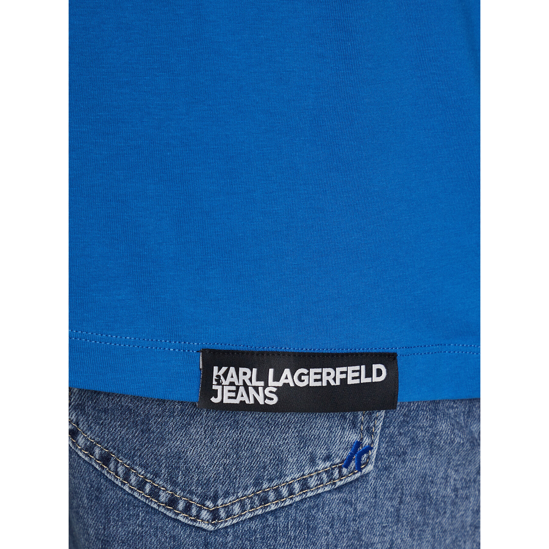 Karl Lagerfeld Jeans T-Shirt Logo 231D1706 Modrá Regular Fit - Pepit.cz