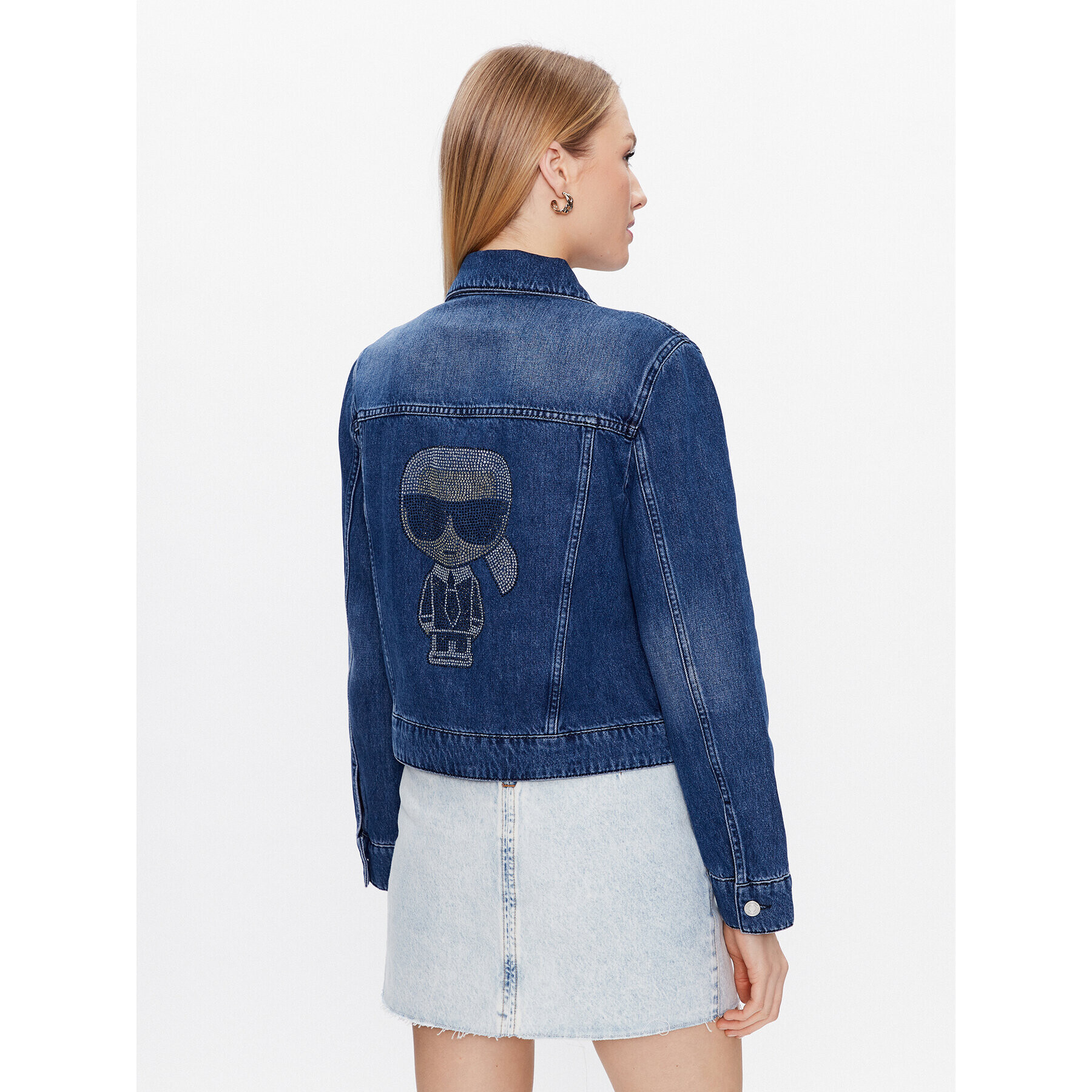 KARL LAGERFELD Jeansová bunda 226W1407 Modrá Regular Fit - Pepit.cz