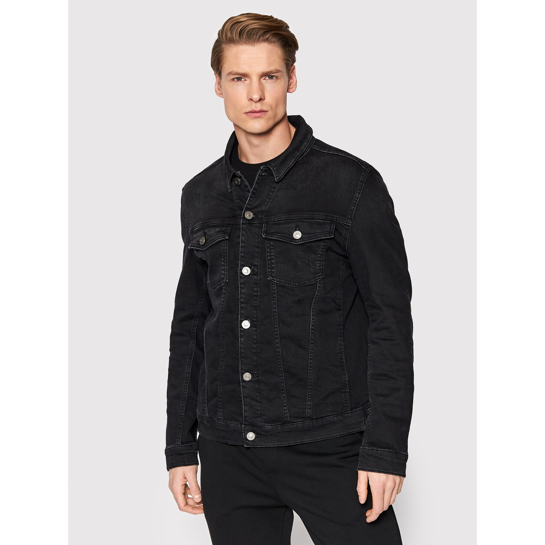 KARL LAGERFELD Jeansová bunda 505800 521835 Černá Regular Fit - Pepit.cz