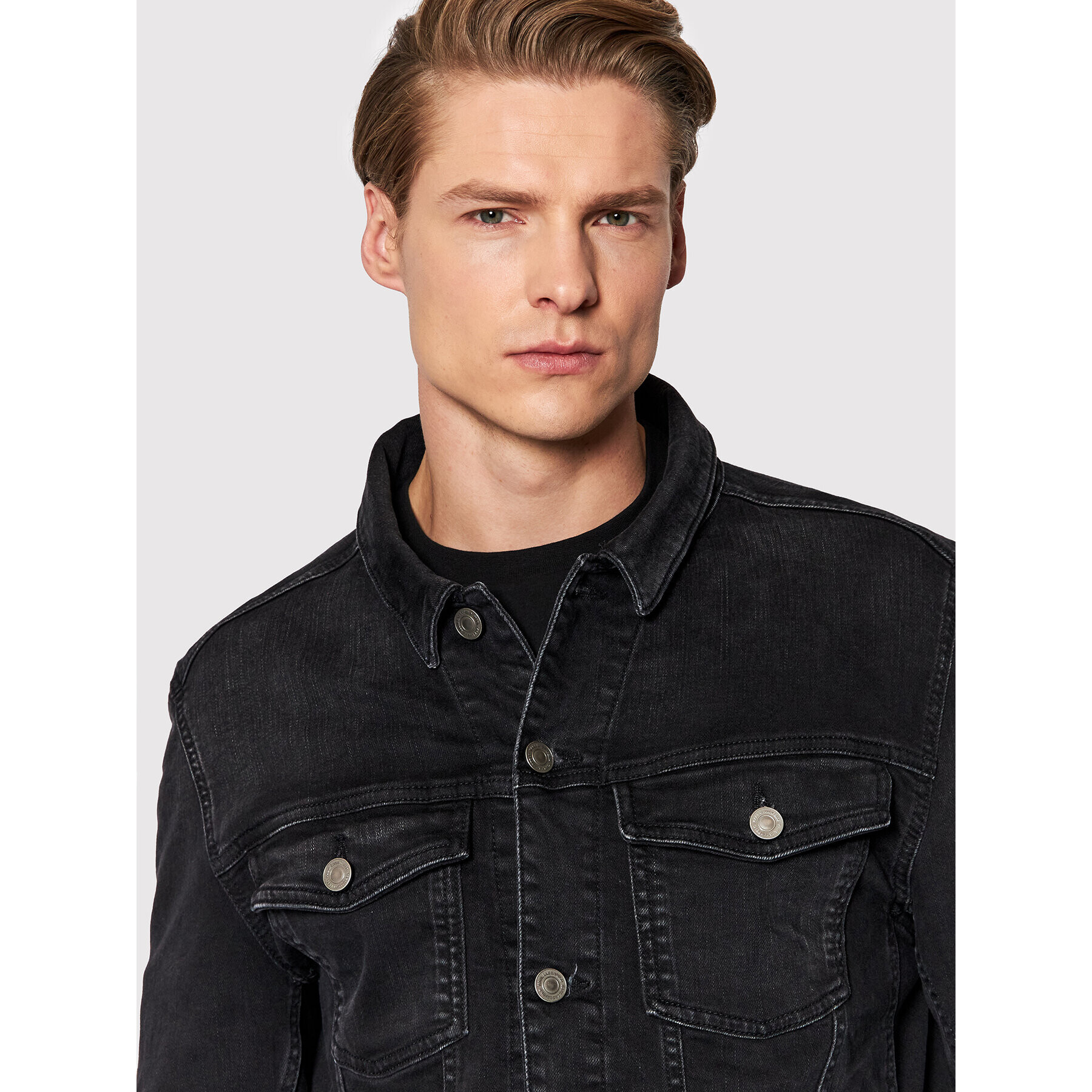 KARL LAGERFELD Jeansová bunda 505800 521835 Černá Regular Fit - Pepit.cz