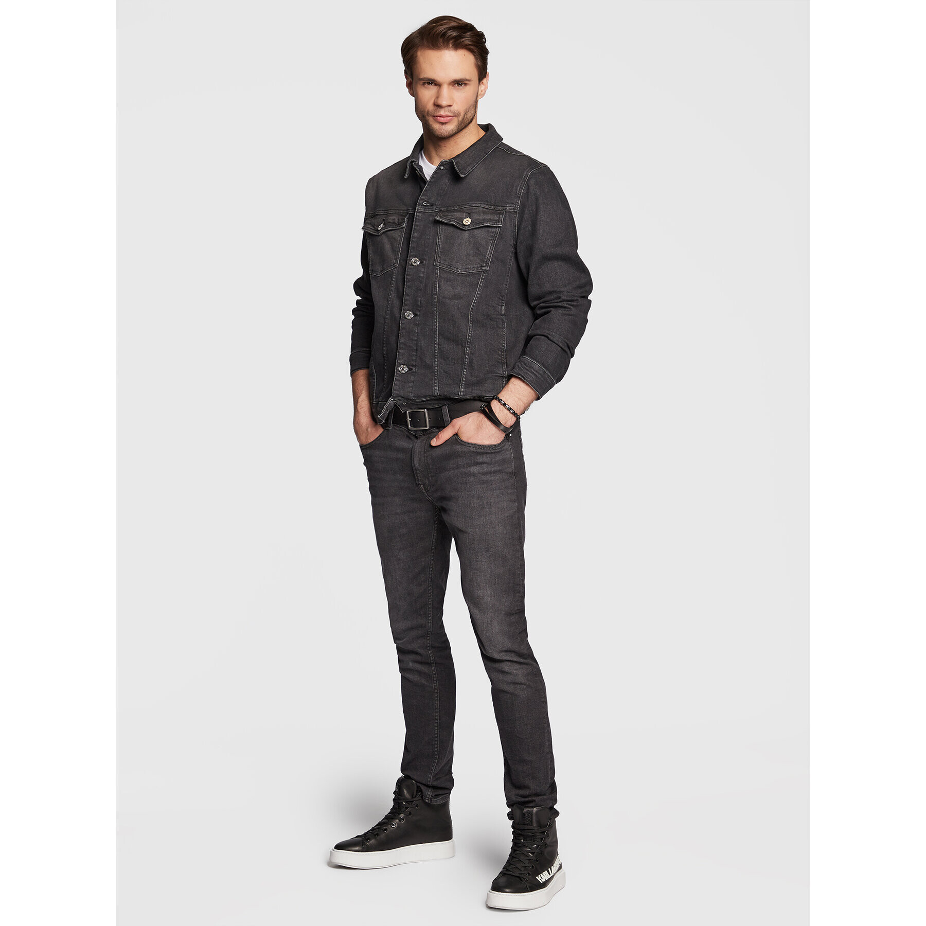 KARL LAGERFELD Jeansová bunda 505802 524835 Černá Regular Fit - Pepit.cz