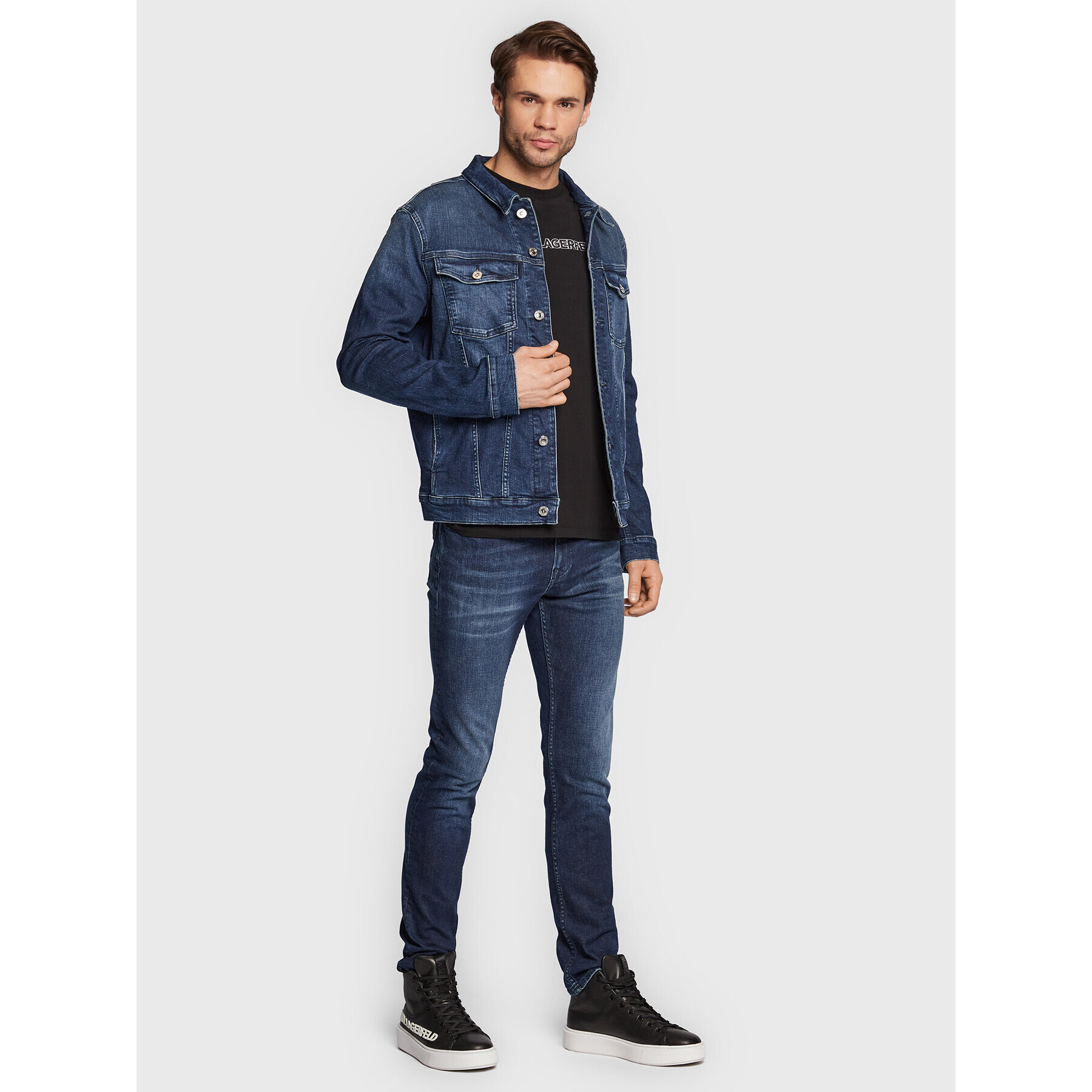 KARL LAGERFELD Jeansy 265801 524835 Modrá Slim Fit - Pepit.cz