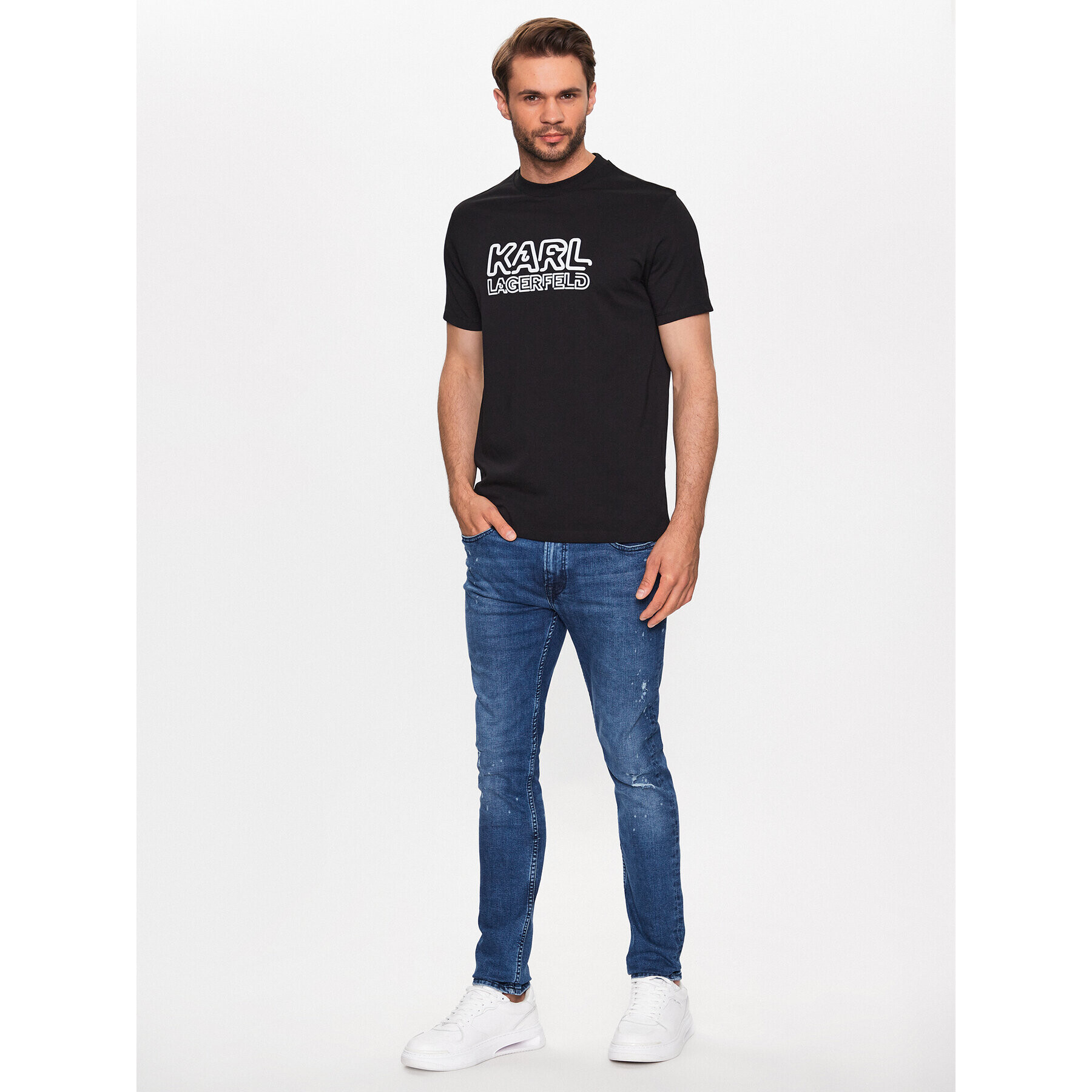 KARL LAGERFELD Jeansy 265801 532832 Modrá Slim Fit - Pepit.cz