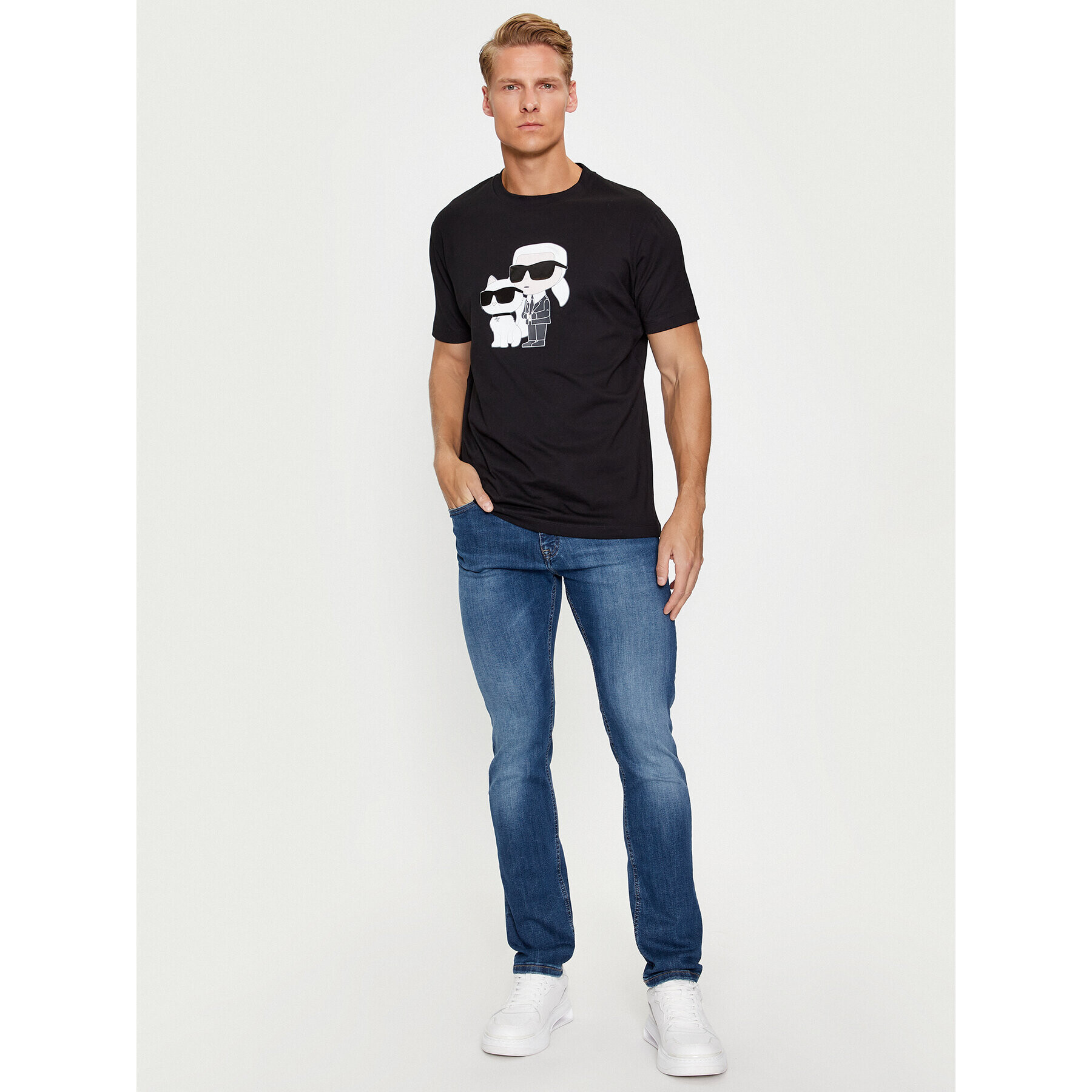 KARL LAGERFELD Jeansy 265840 500830 Tmavomodrá Slim Fit - Pepit.cz