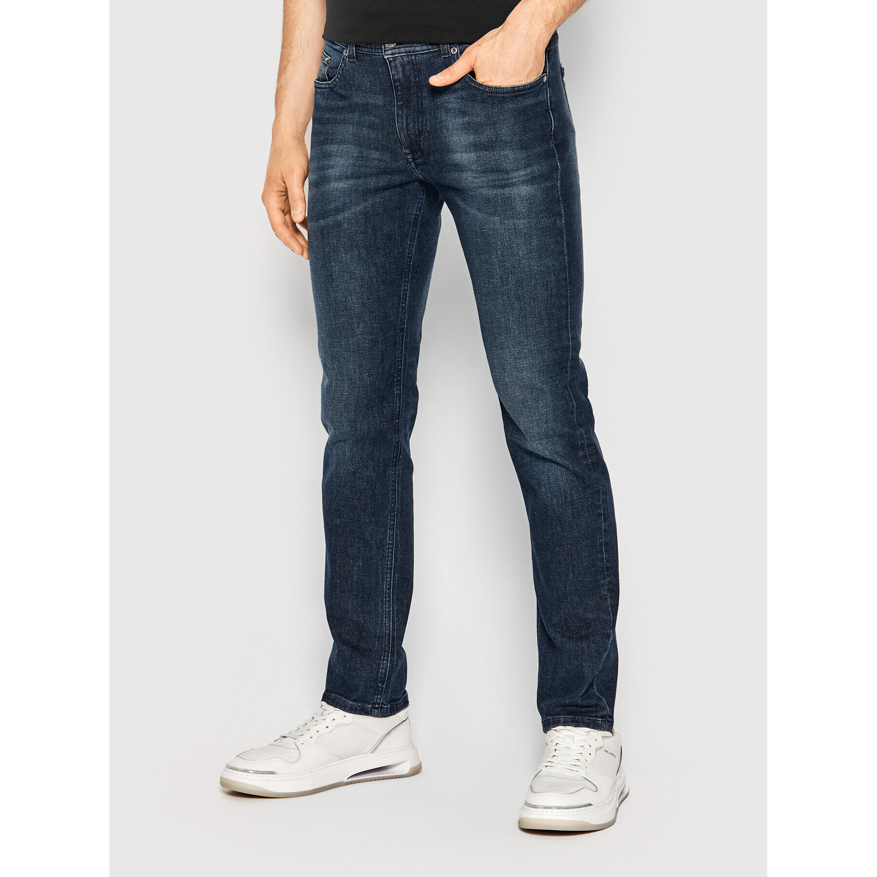 KARL LAGERFELD Jeansy 265840 500899 Tmavomodrá Regular Fit - Pepit.cz