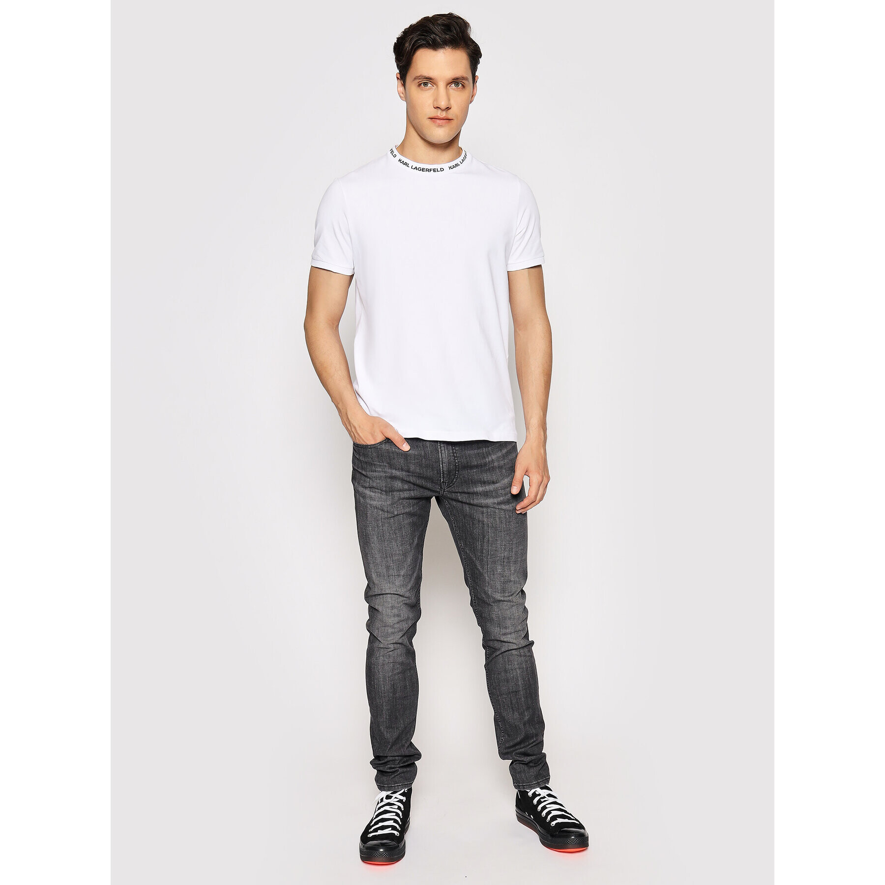 KARL LAGERFELD Jeansy 5-Pocket 265801 511833 Šedá Slim Fit - Pepit.cz