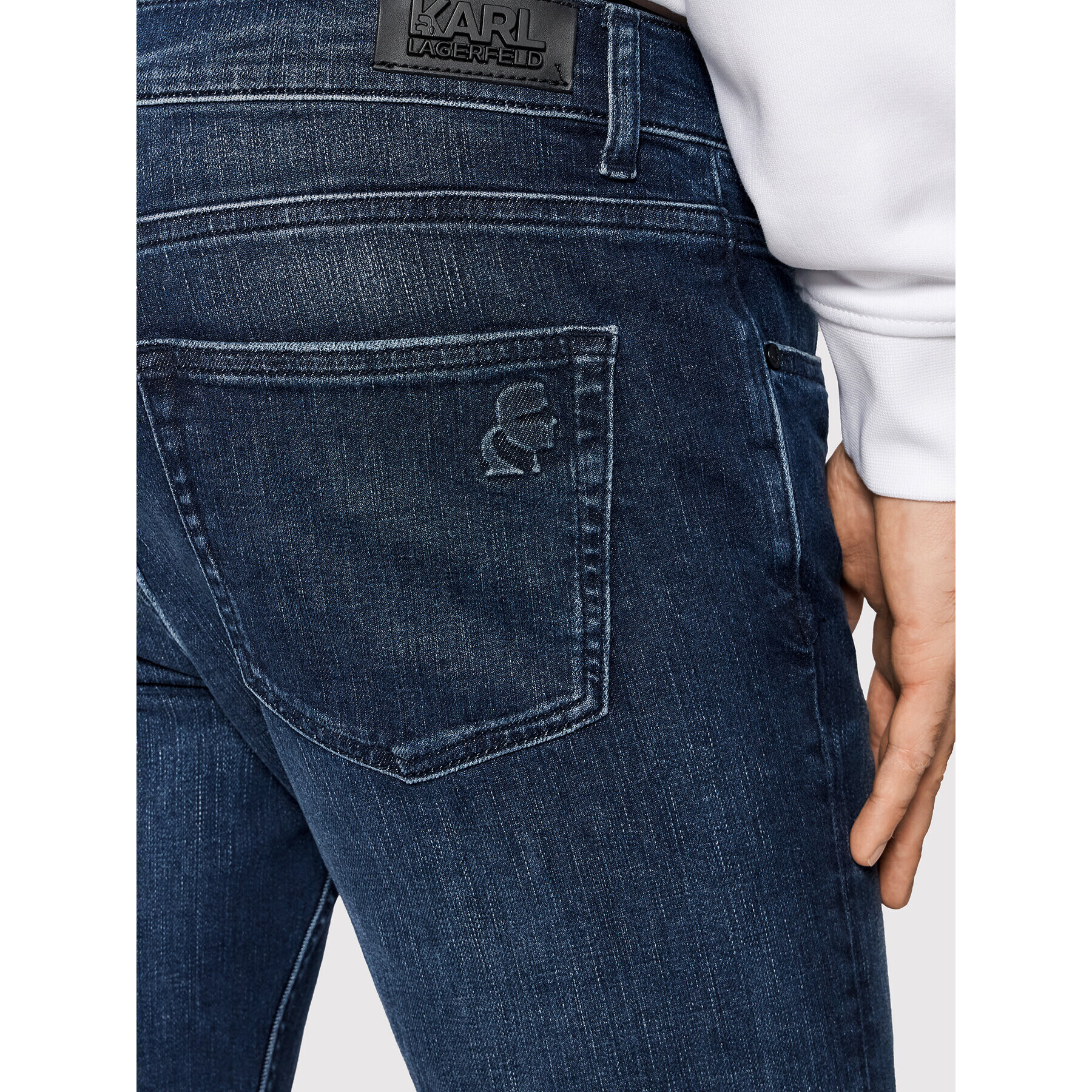 KARL LAGERFELD Jeansy 5-Pocket 265801 512835 Tmavomodrá Slim Fit - Pepit.cz