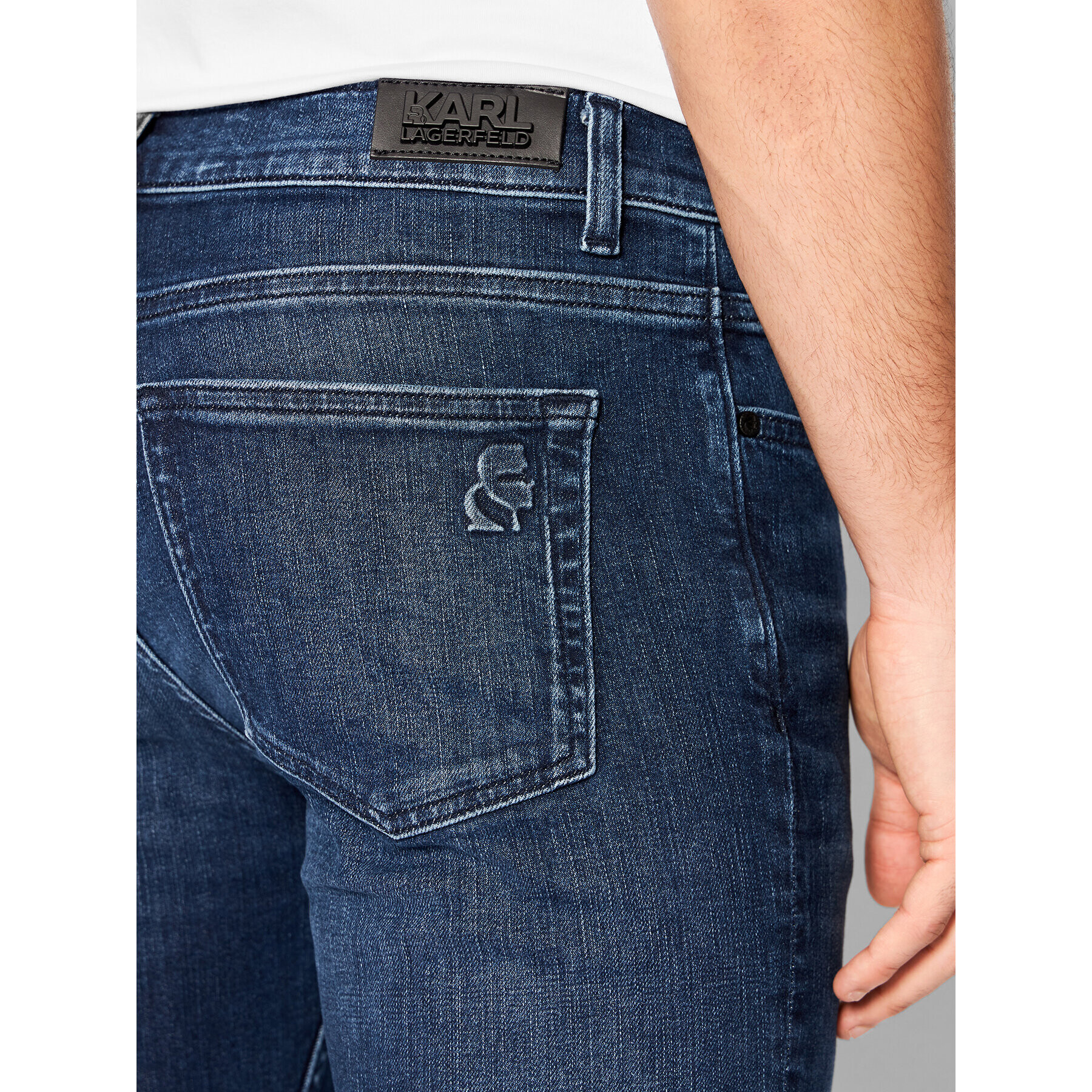 KARL LAGERFELD Jeansy 5-Pocket 265801 521835 Tmavomodrá Slim Fit - Pepit.cz