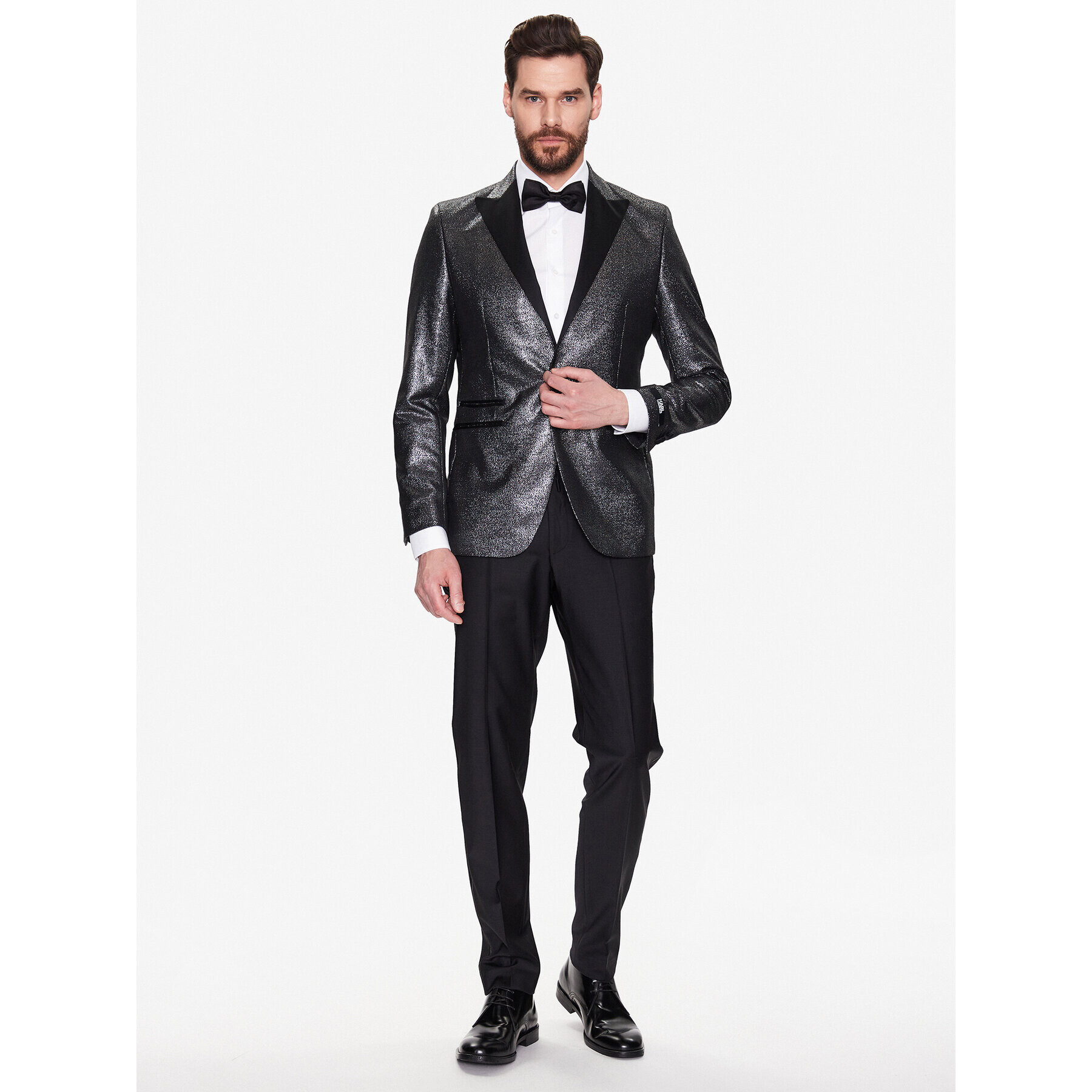 KARL LAGERFELD Kalhoty z materiálu 255067 531096 Černá Regular Fit - Pepit.cz