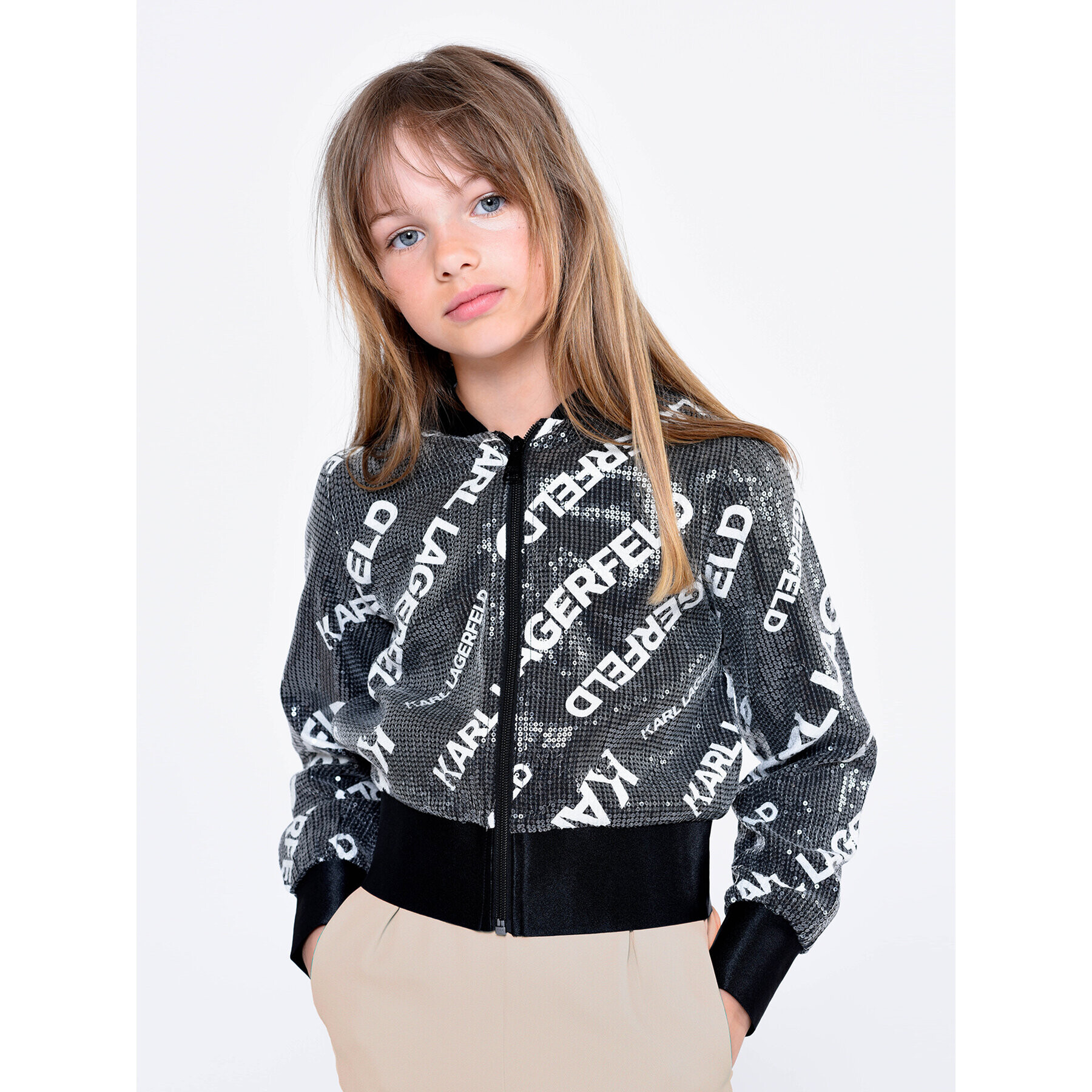 Karl Lagerfeld Kids Bunda bomber Z16148 D Černá Regular Fit - Pepit.cz