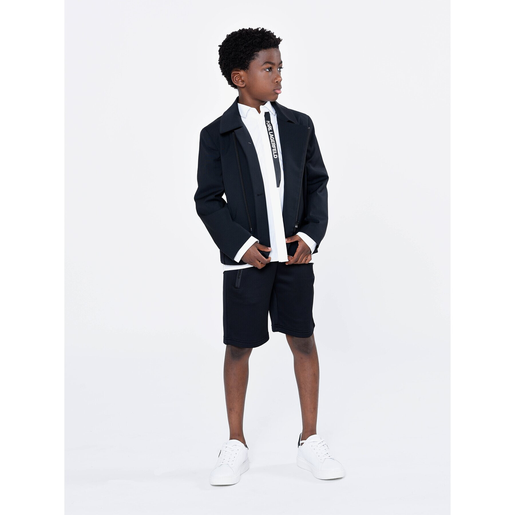 Karl Lagerfeld Kids Bunda pro přechodné období Z26102 D Černá Regular Fit - Pepit.cz