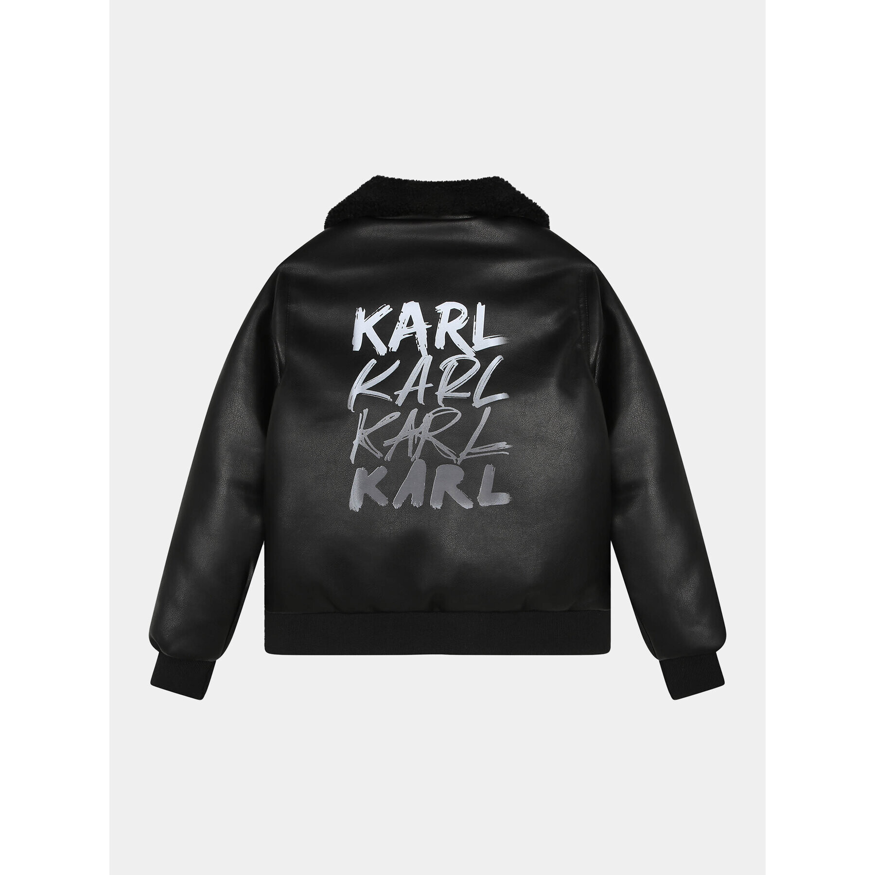 Karl Lagerfeld Kids Bunda z imitace kůže Z26103 D Černá Regular Fit - Pepit.cz