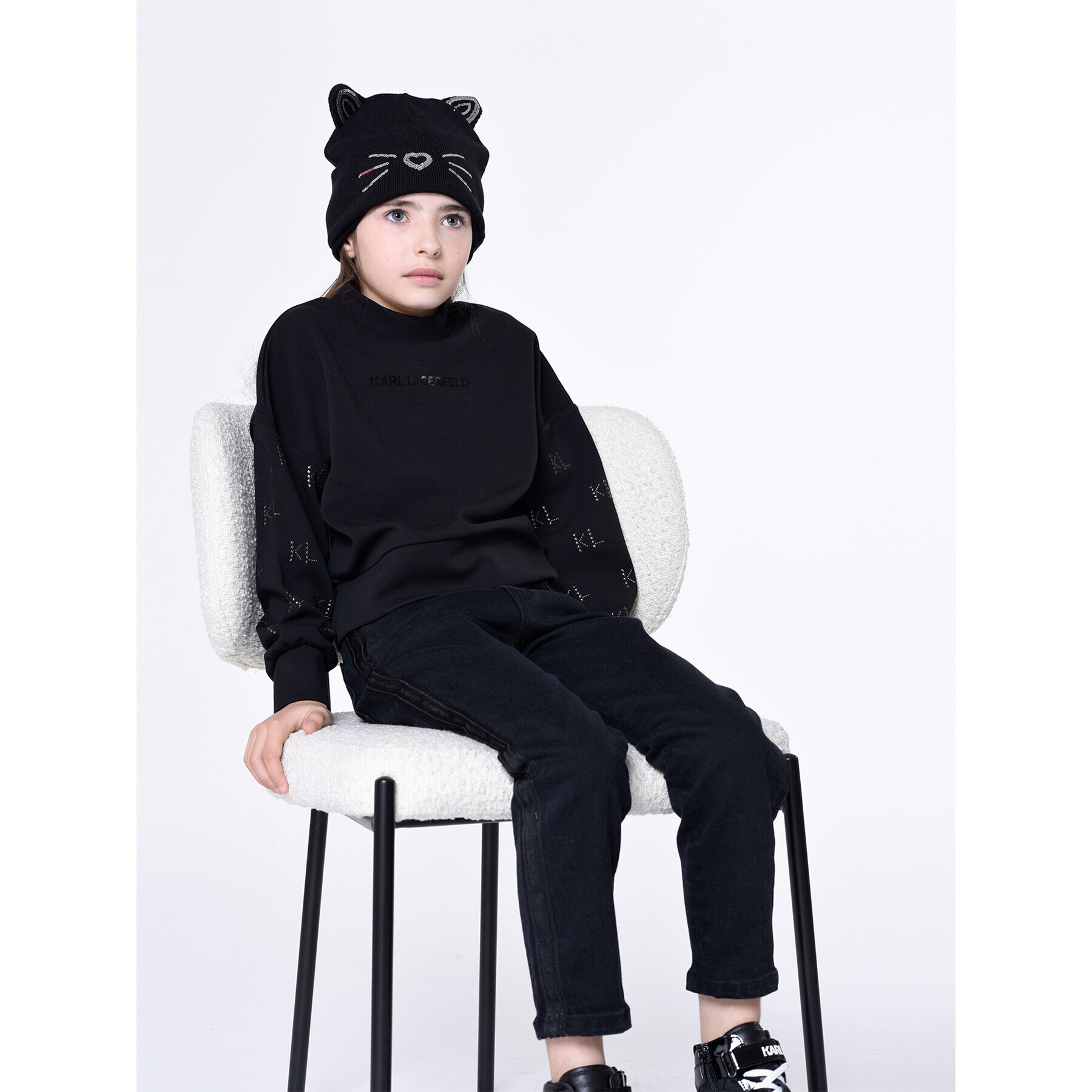 Karl Lagerfeld Kids Jeansy Z14217 D Černá Mom Fit - Pepit.cz