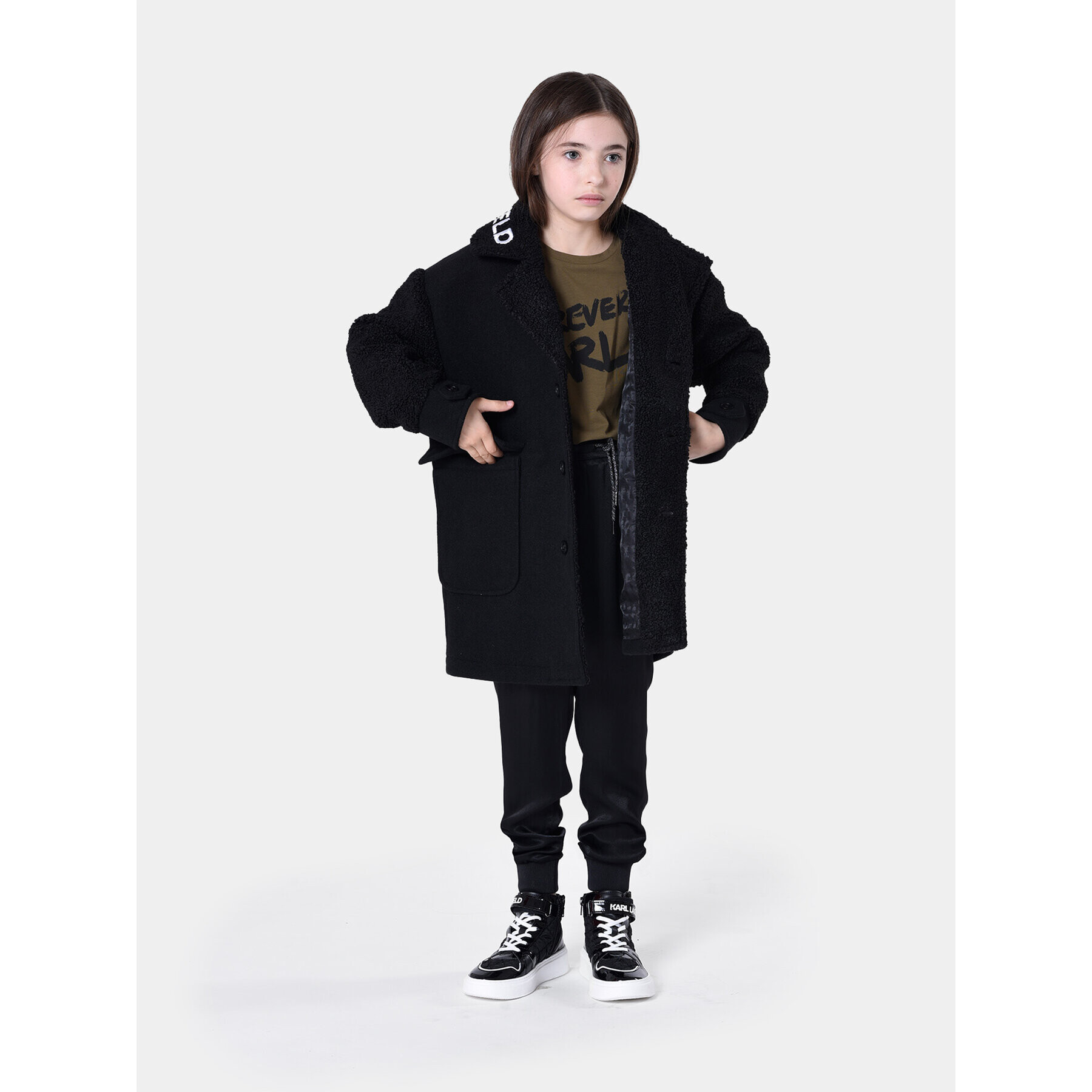 Karl Lagerfeld Kids Kabát Z16169 S Černá Regular Fit - Pepit.cz