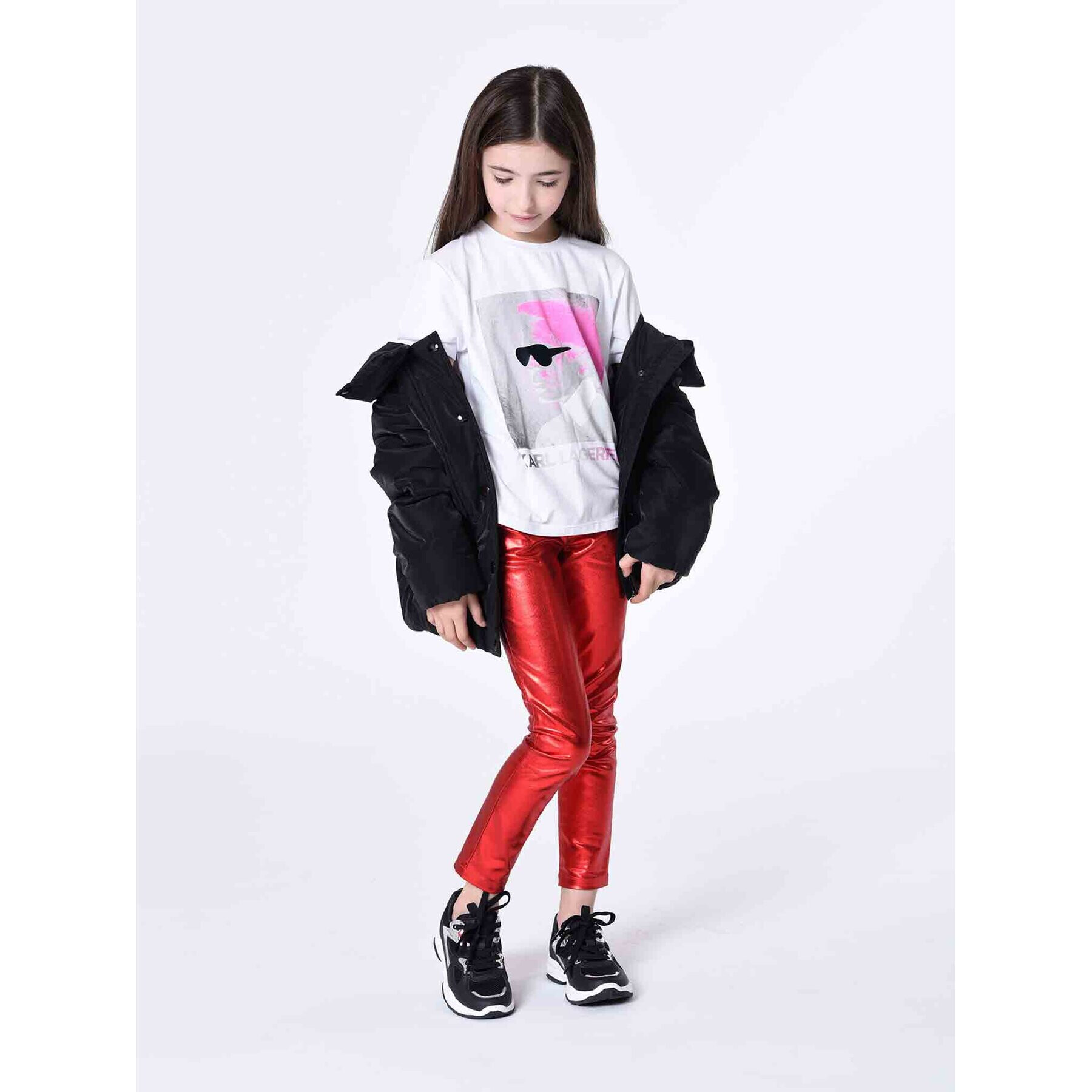 Karl Lagerfeld Kids Kalhoty z materiálu Z14219 D Červená Skinny Fit - Pepit.cz