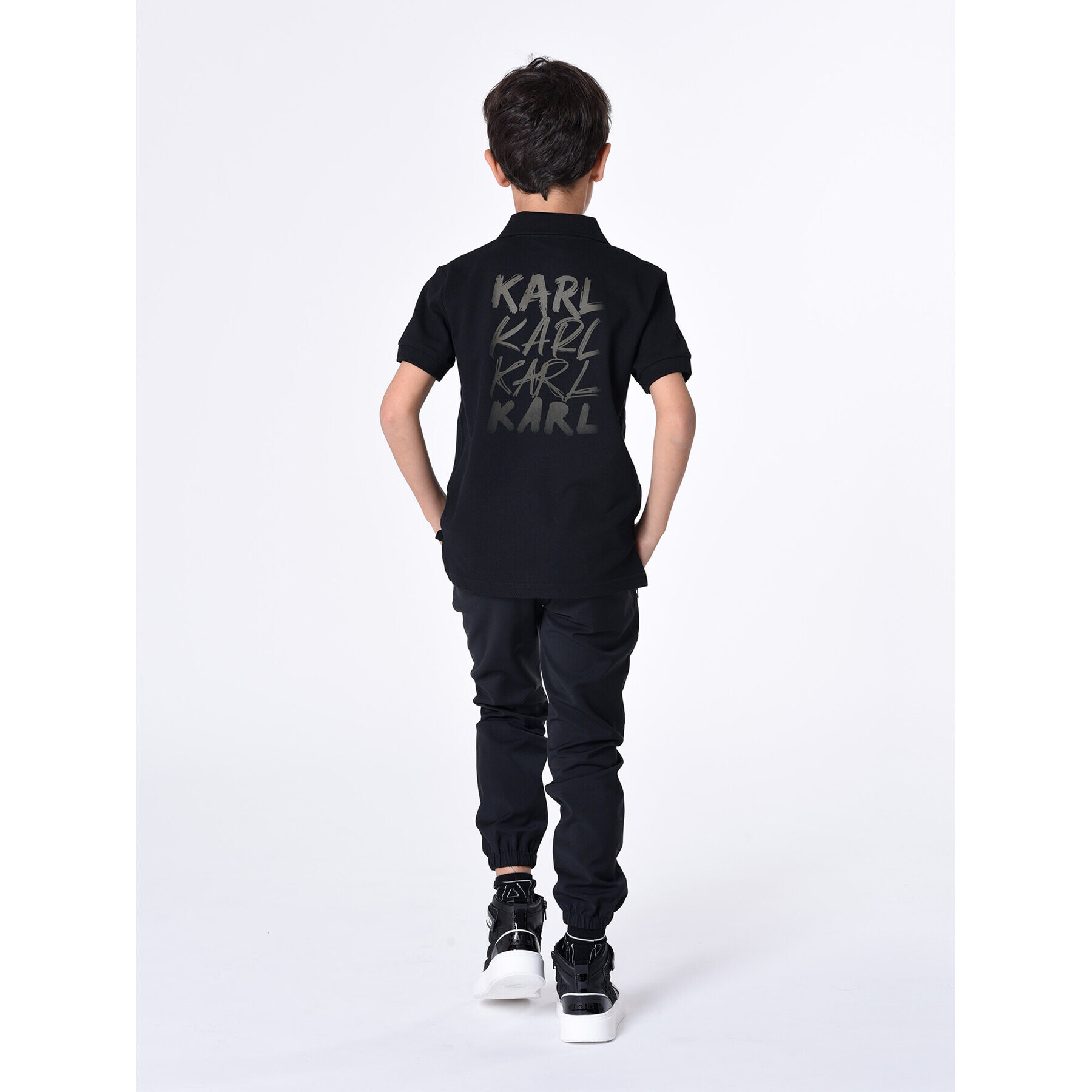 Karl Lagerfeld Kids Kalhoty z materiálu Z24167 D Černá Regular Fit - Pepit.cz