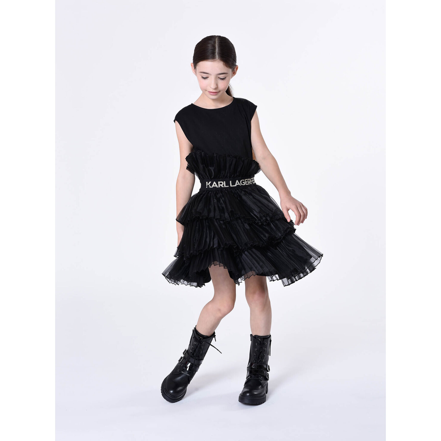 Karl Lagerfeld Kids Každodenní šaty Z12260 D Černá Regular Fit - Pepit.cz