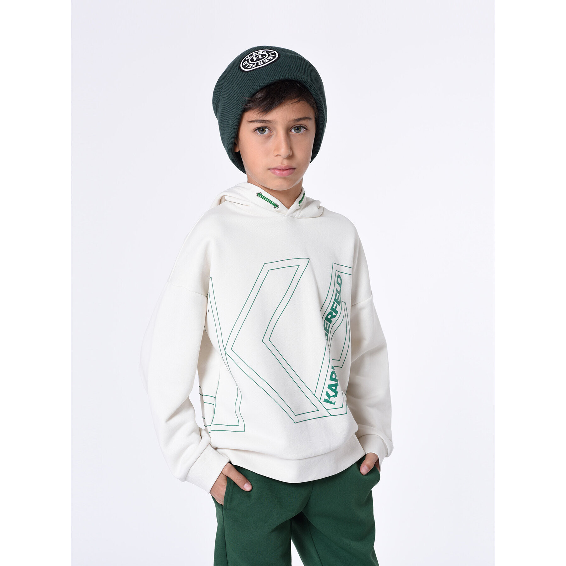 Karl Lagerfeld Kids Mikina Z25431 D Bílá Regular Fit - Pepit.cz