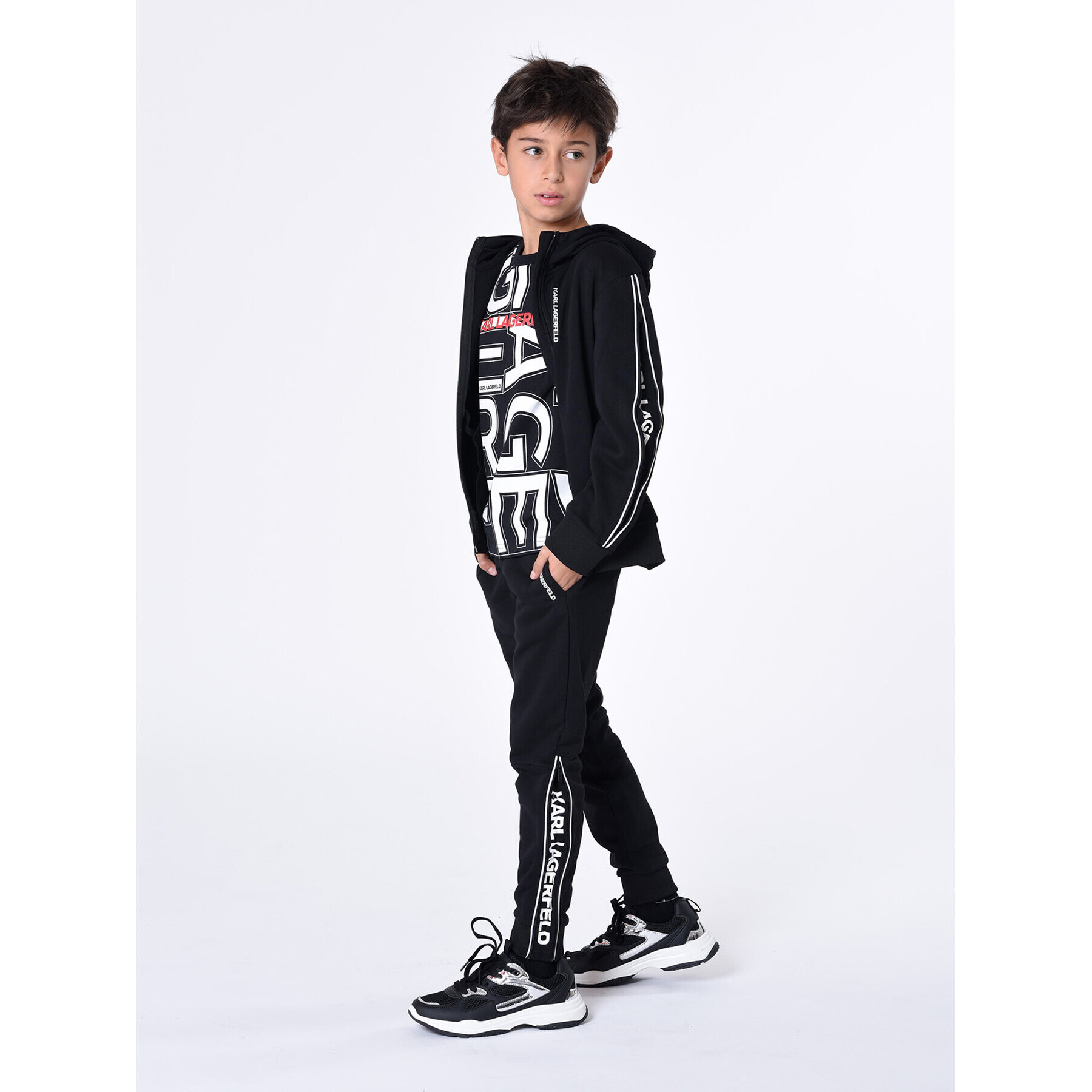 Karl Lagerfeld Kids Mikina Z25435 D Černá Regular Fit - Pepit.cz