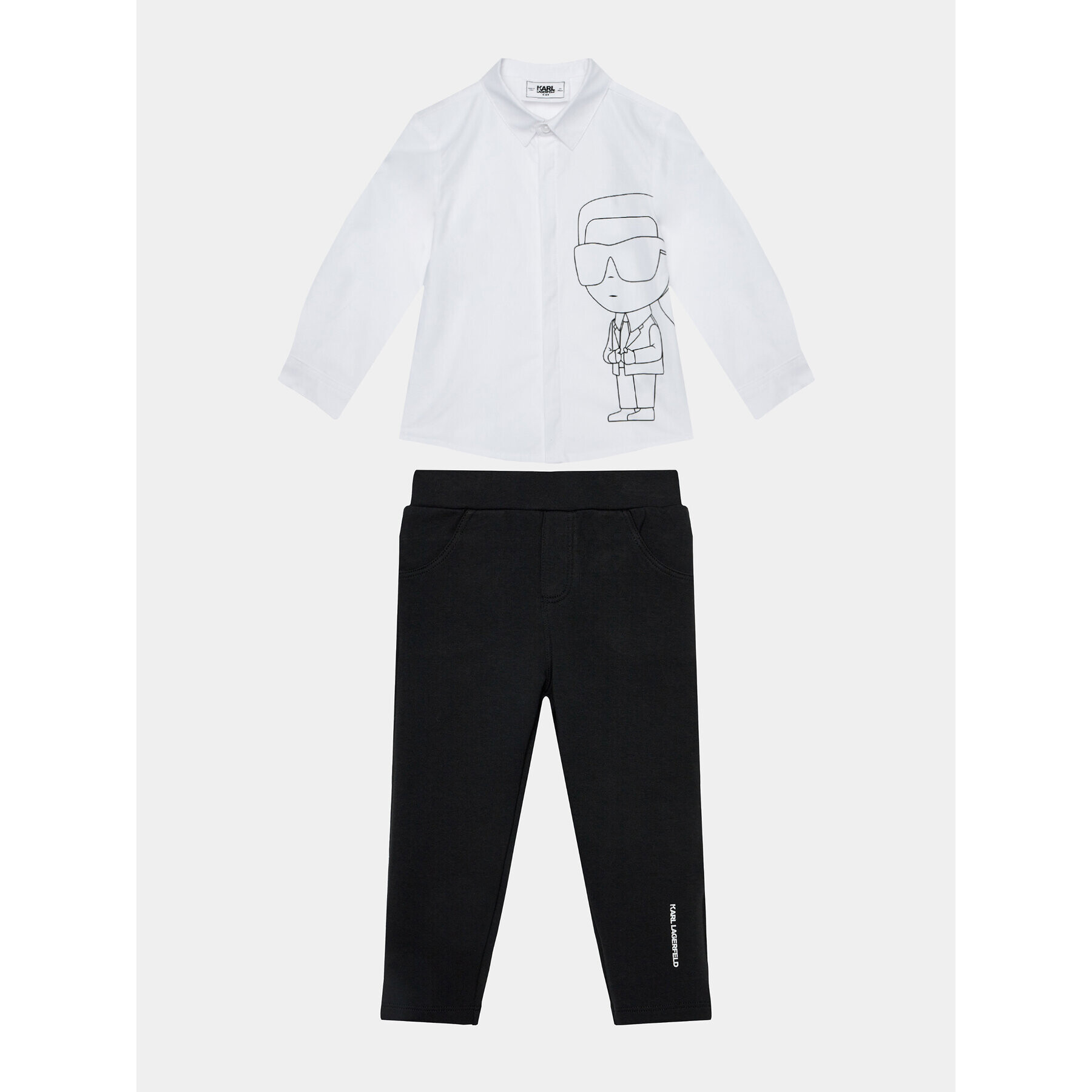 Karl Lagerfeld Kids Sada košile a sportovní šortky Z98149 S Černá Regular Fit - Pepit.cz