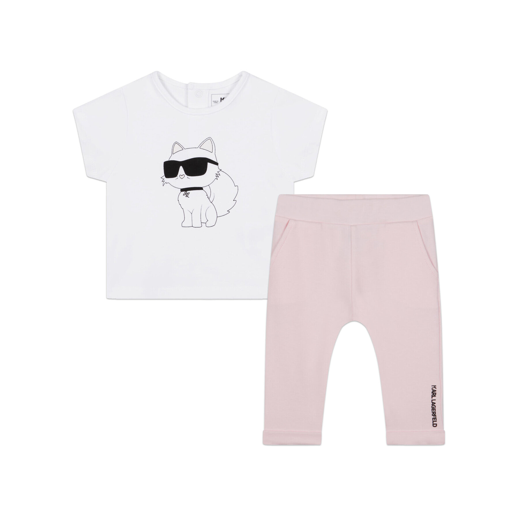 Karl Lagerfeld Kids Sada tričko a kalhoty Z98127 Bílá Regular Fit - Pepit.cz