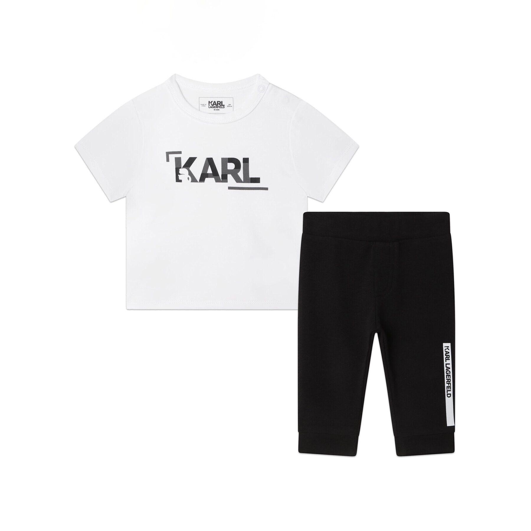 Karl Lagerfeld Kids Sada tričko a kalhoty Z98130 Bílá Regular Fit - Pepit.cz