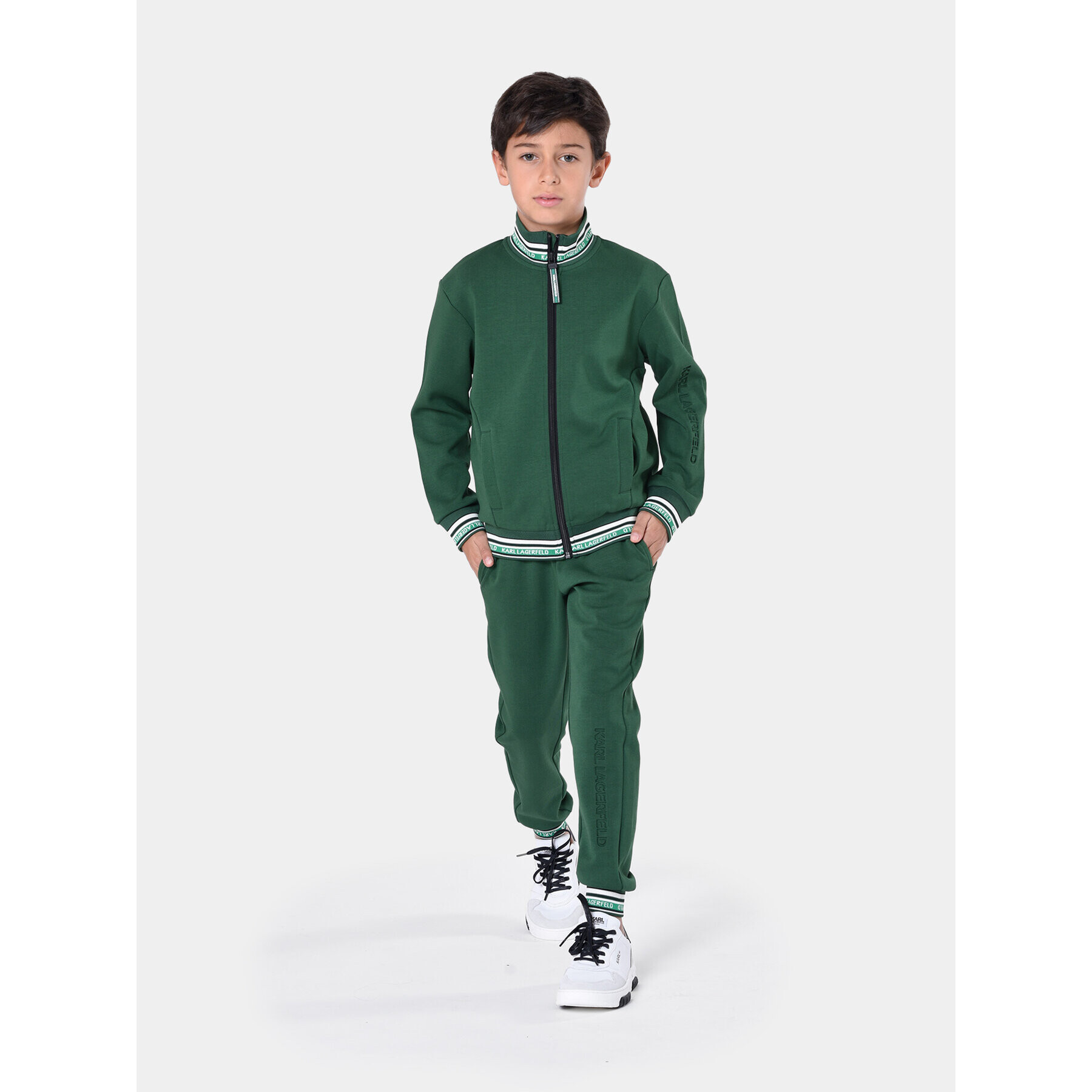 Karl Lagerfeld Kids Teplákové kalhoty Z24161 D Zelená Regular Fit - Pepit.cz