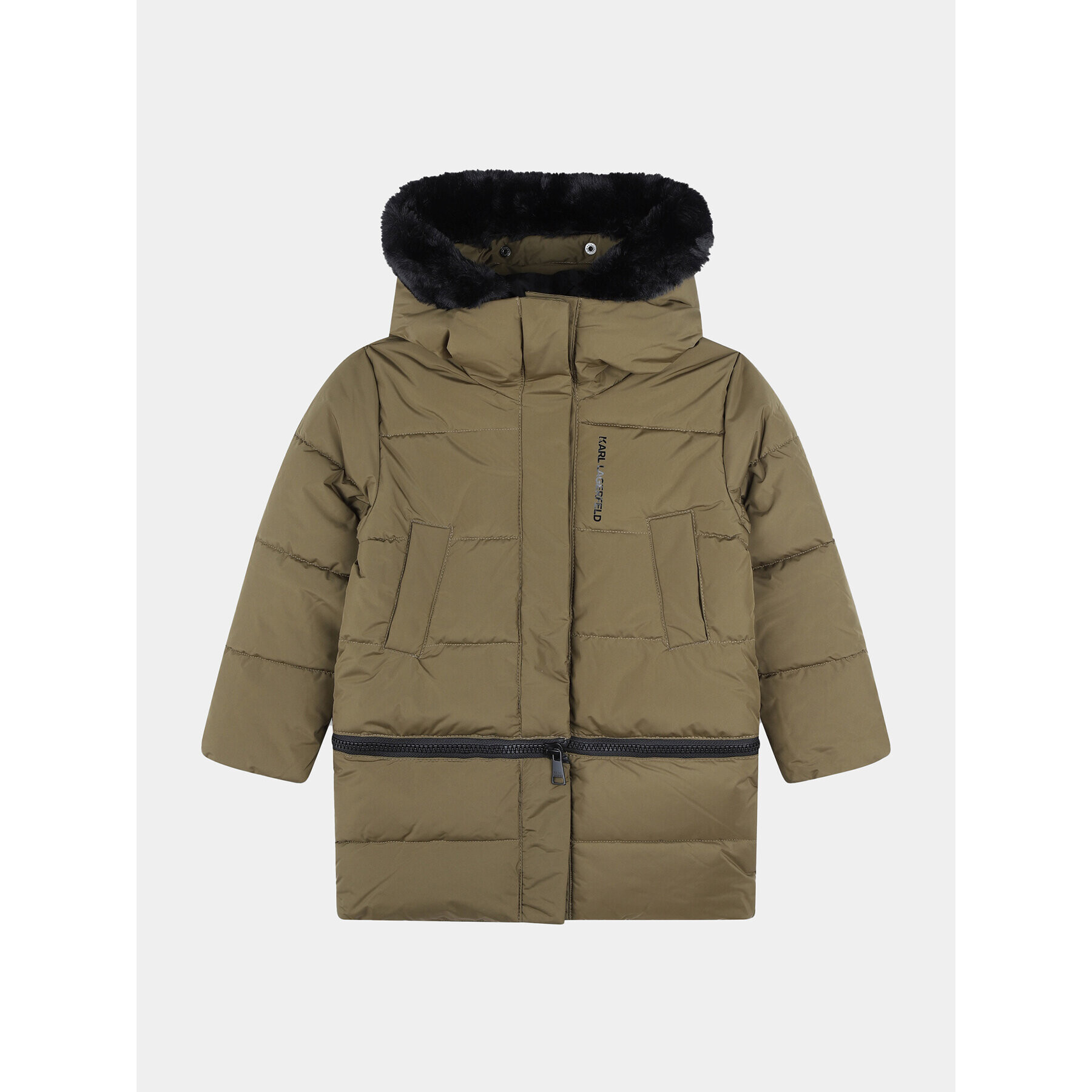 Karl Lagerfeld Kids Vatovaná bunda Z16167 D Khaki Regular Fit - Pepit.cz