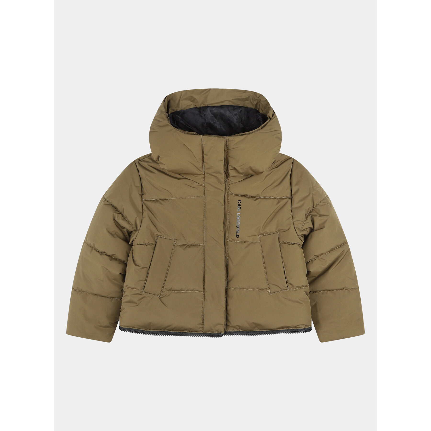 Karl Lagerfeld Kids Vatovaná bunda Z16167 D Khaki Regular Fit - Pepit.cz