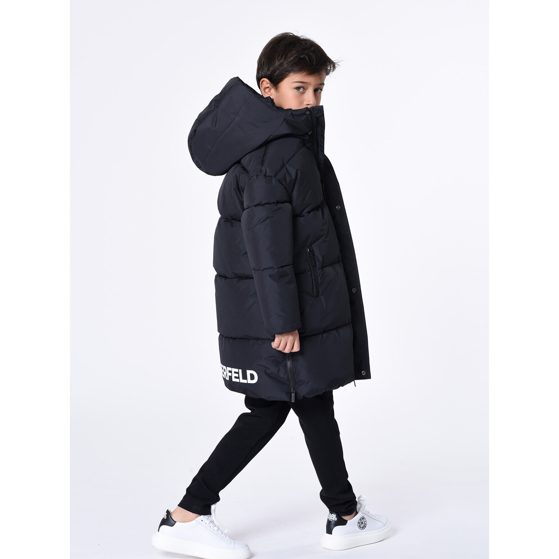 Karl Lagerfeld Kids Vatovaná bunda Z26109 S Černá Regular Fit - Pepit.cz