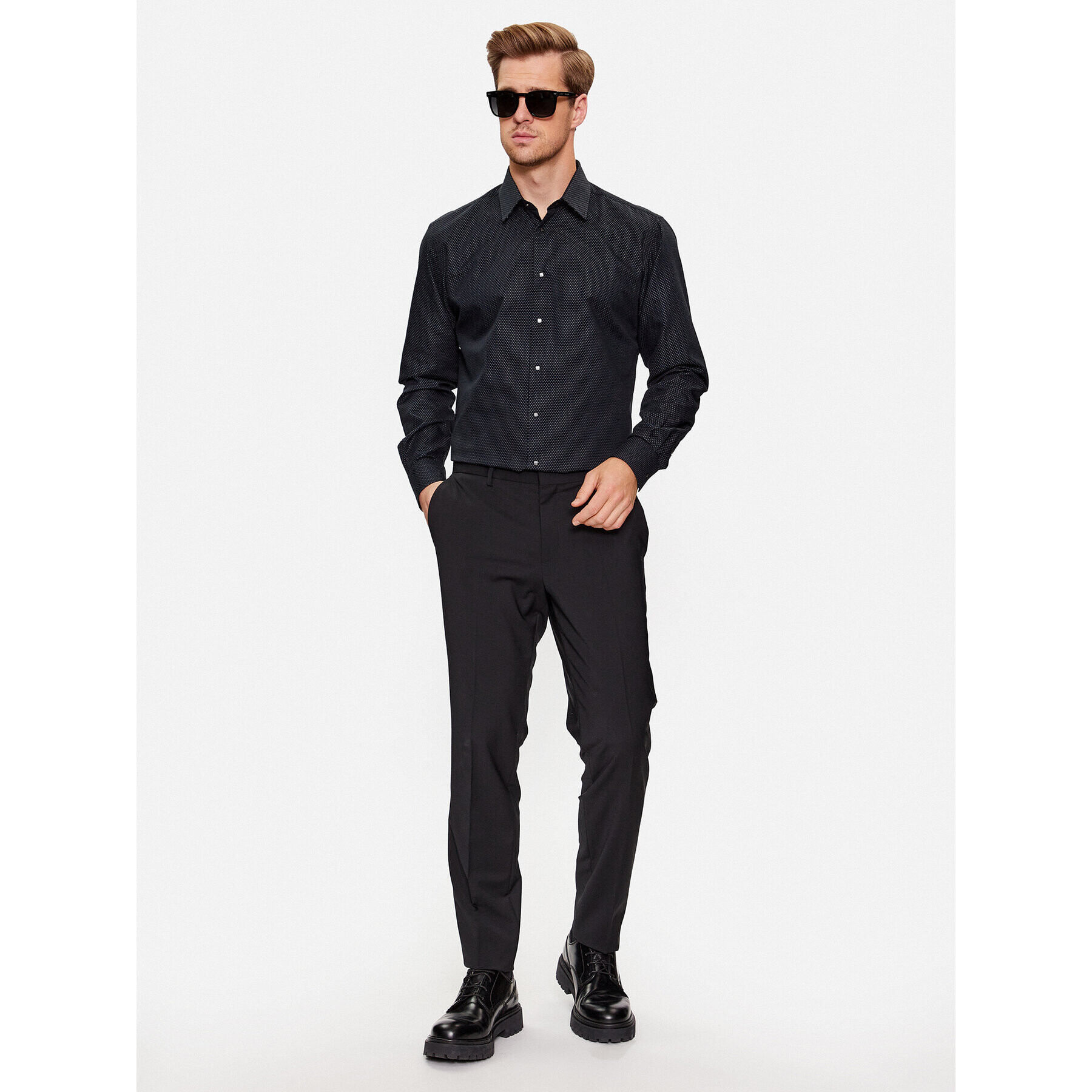 KARL LAGERFELD Košile 605000 534616 Černá Modern Fit - Pepit.cz