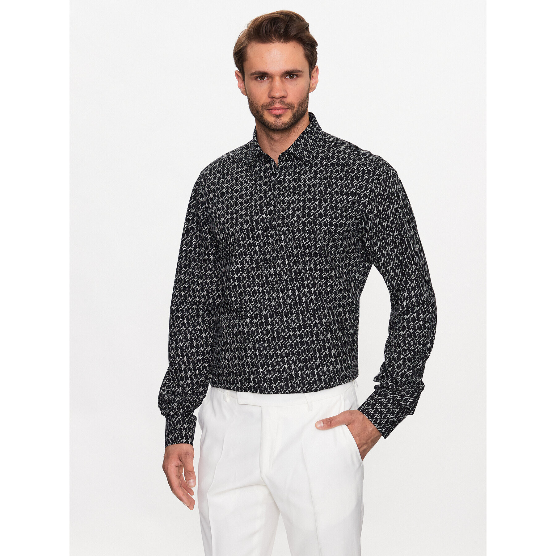 KARL LAGERFELD Košile 605003 533678 Černá Slim Fit - Pepit.cz