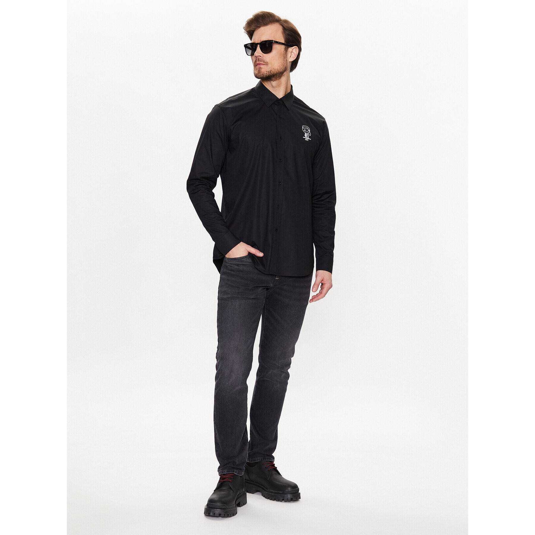 KARL LAGERFELD Košile 605982 531600 Černá Regular Fit - Pepit.cz