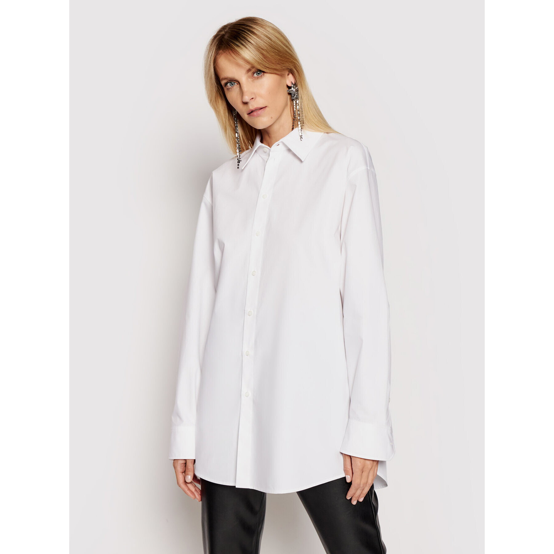 KARL LAGERFELD Košile Unisex Poplin 211U1600 Bílá Regular Fit - Pepit.cz