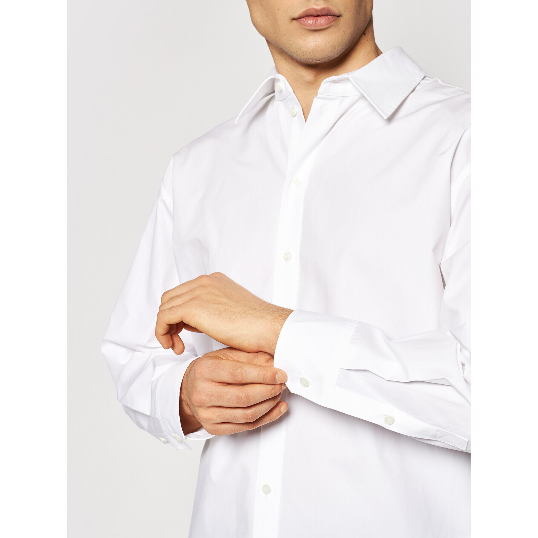 KARL LAGERFELD Košile Unisex Poplin 211U1600 Bílá Regular Fit - Pepit.cz