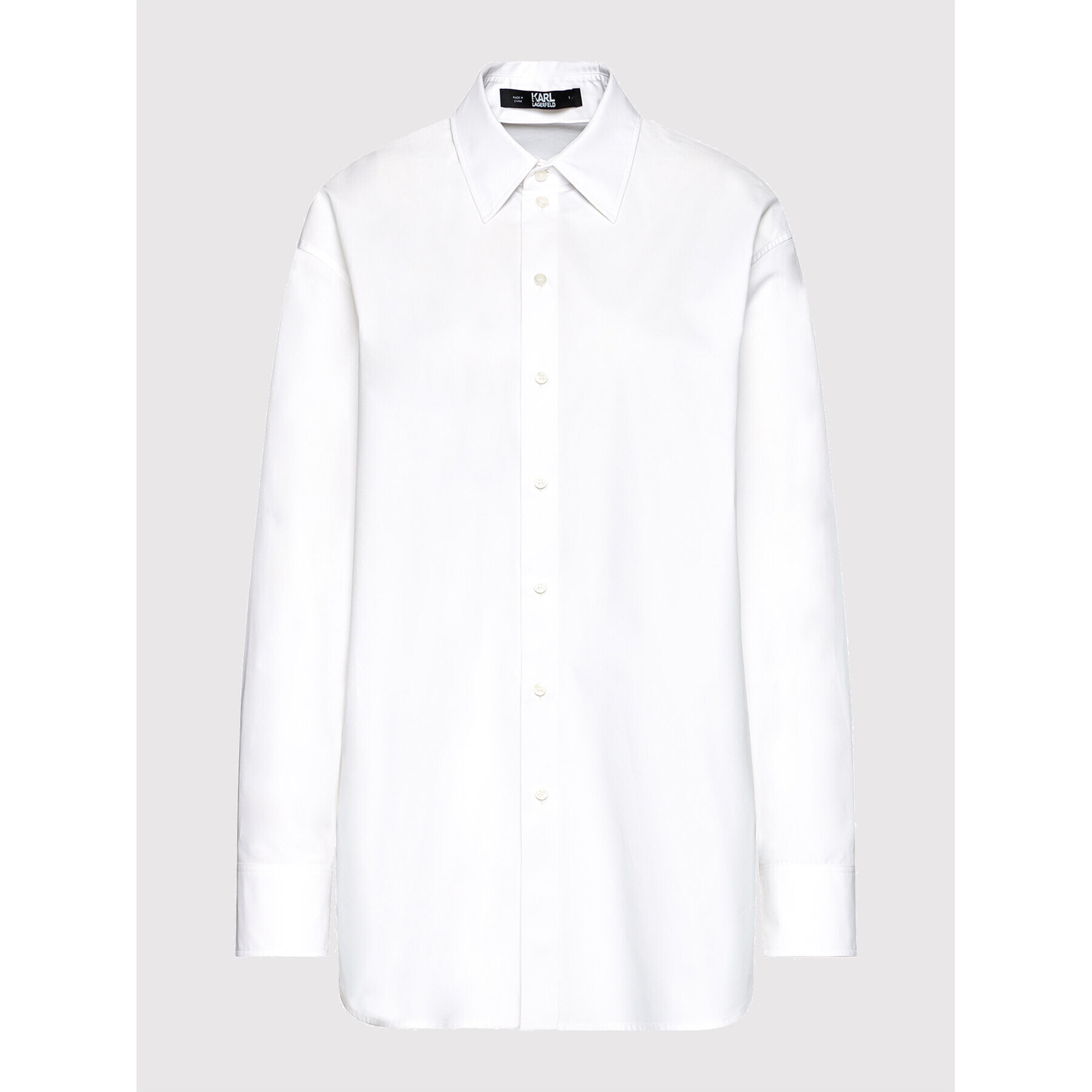 KARL LAGERFELD Košile Unisex Poplin 211U1600 Bílá Regular Fit - Pepit.cz