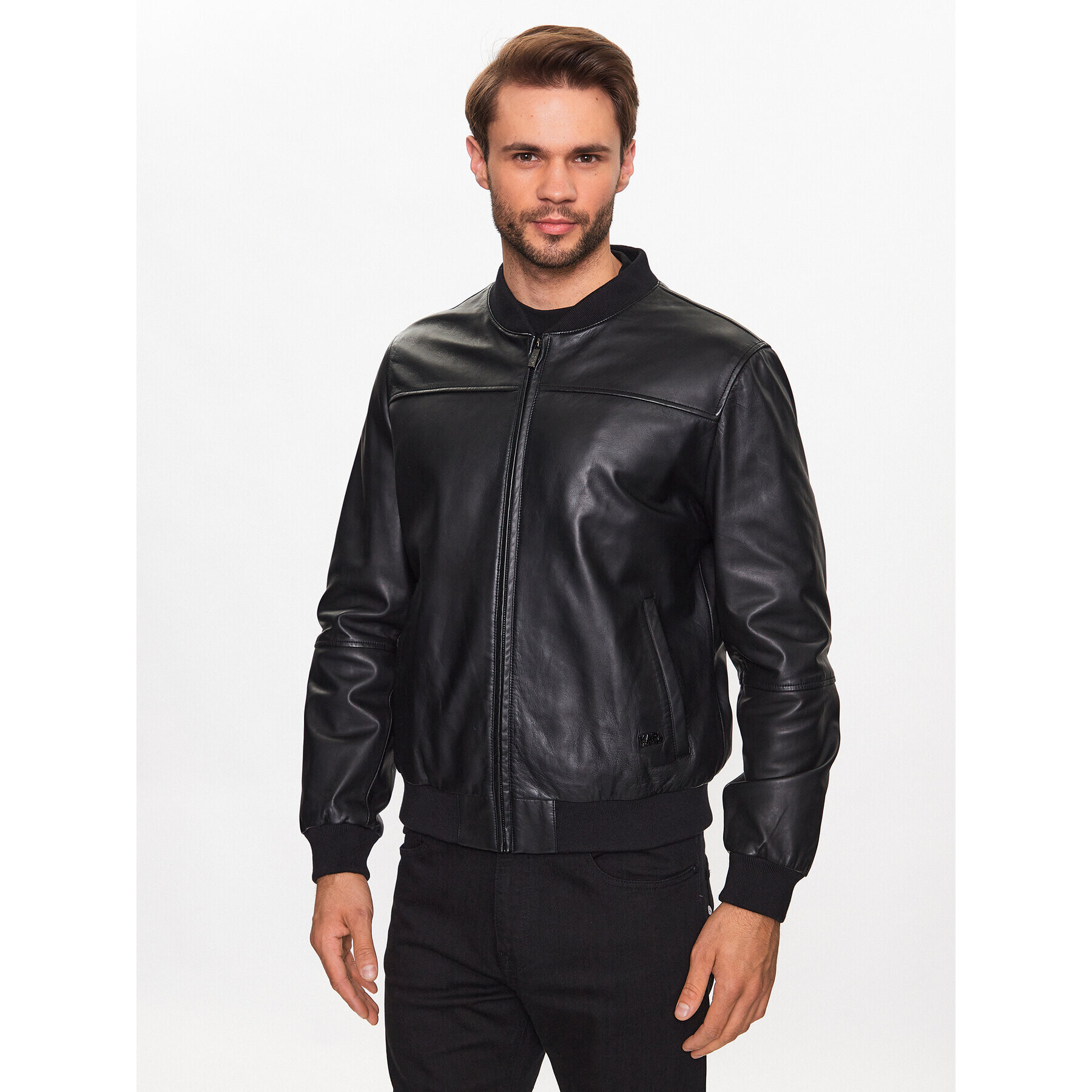 KARL LAGERFELD Kožená bunda 555017 532422 Černá Regular Fit - Pepit.cz