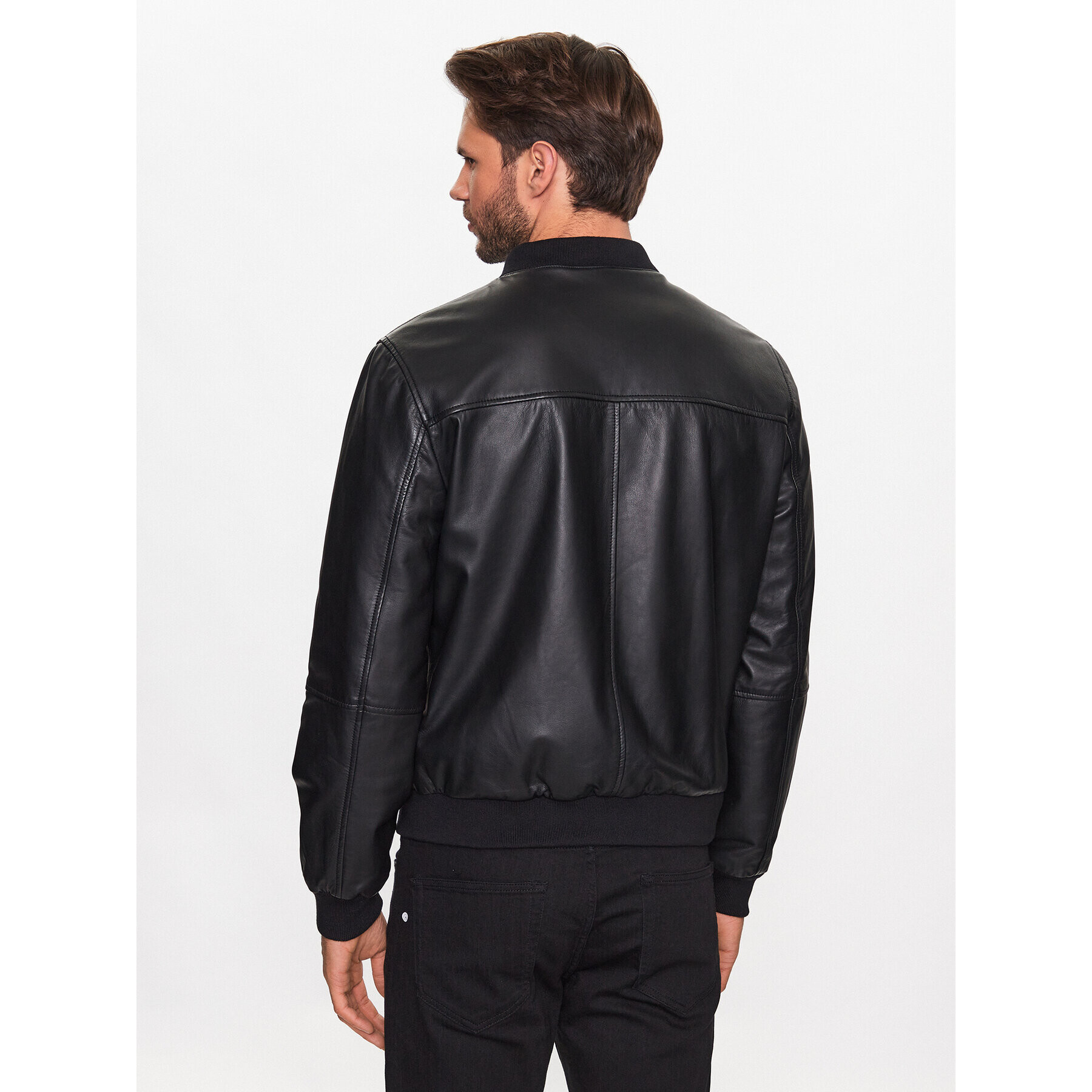 KARL LAGERFELD Kožená bunda 555017 532422 Černá Regular Fit - Pepit.cz