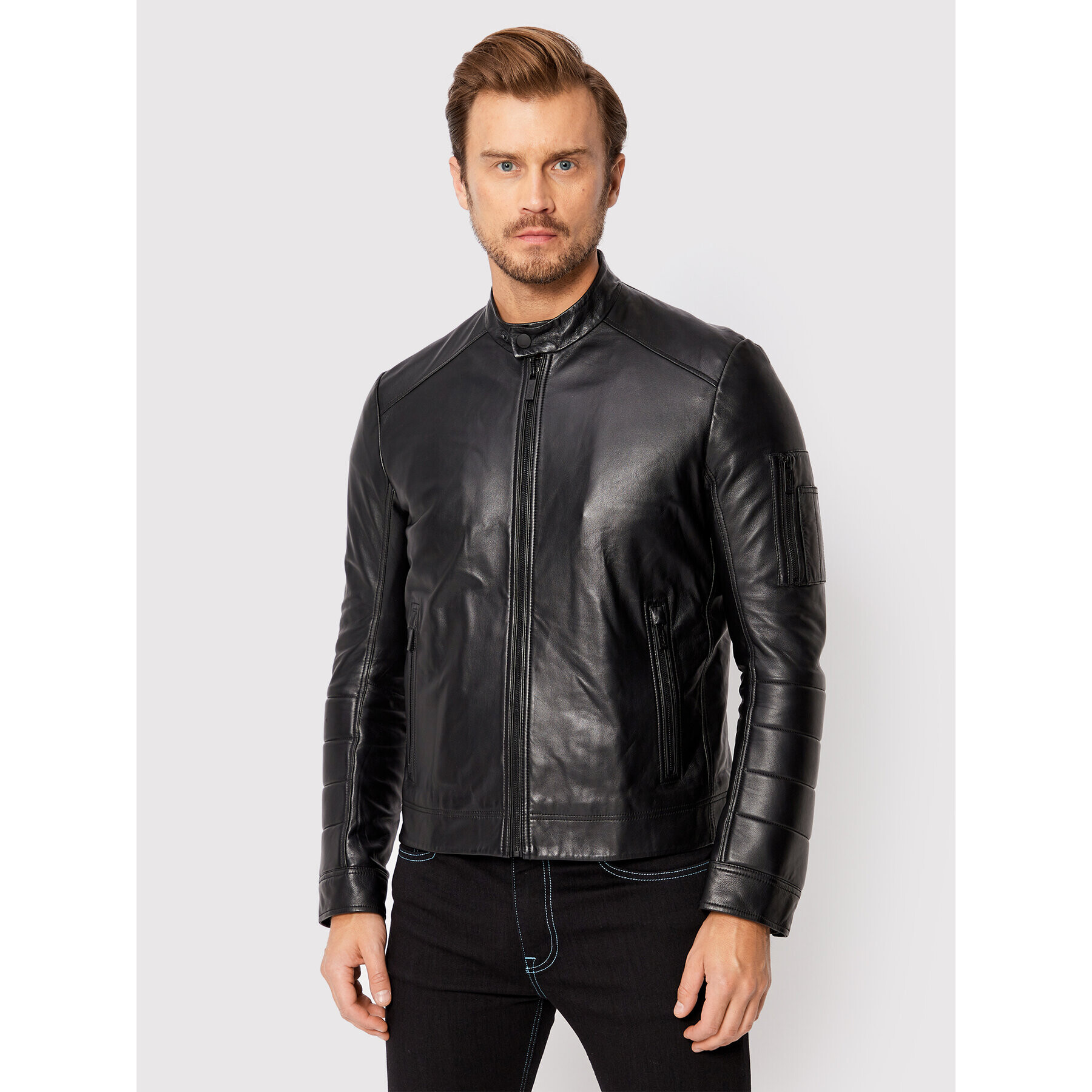 KARL LAGERFELD Kožená bunda 555080 523406 Černá Regular Fit - Pepit.cz