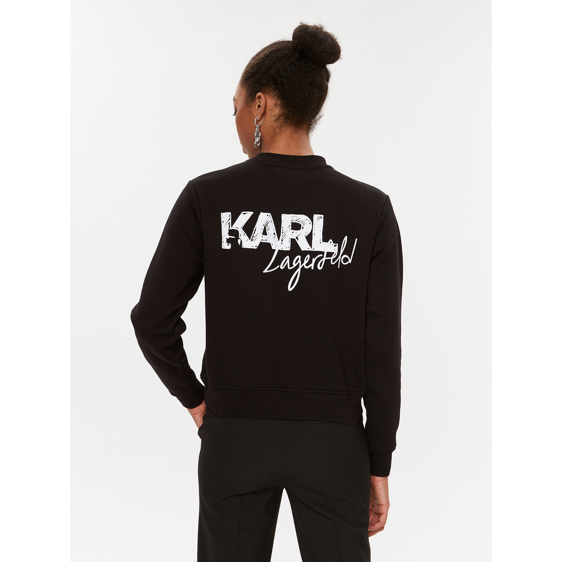 KARL LAGERFELD Mikina 235W1817 Černá Regular Fit - Pepit.cz