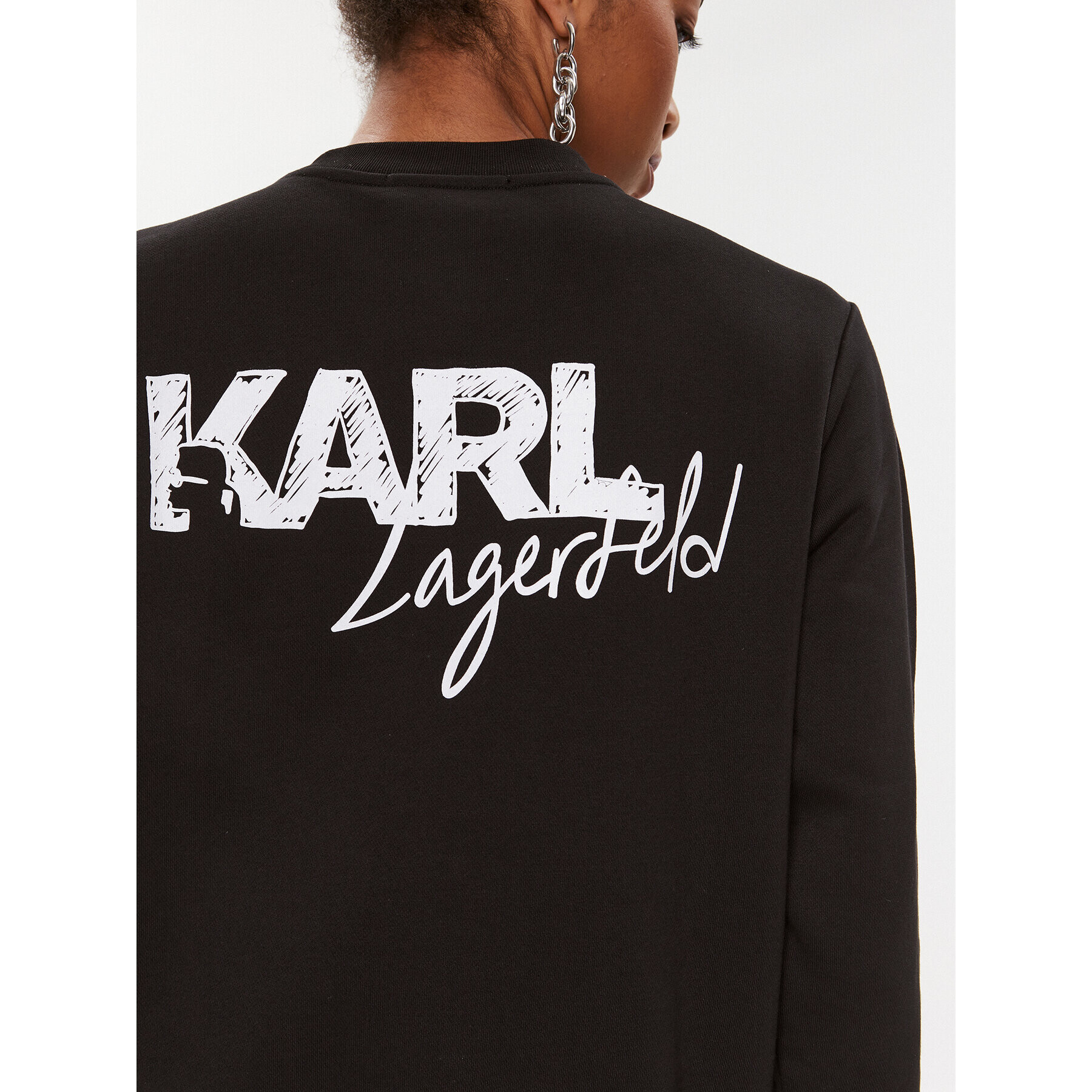 KARL LAGERFELD Mikina 235W1817 Černá Regular Fit - Pepit.cz