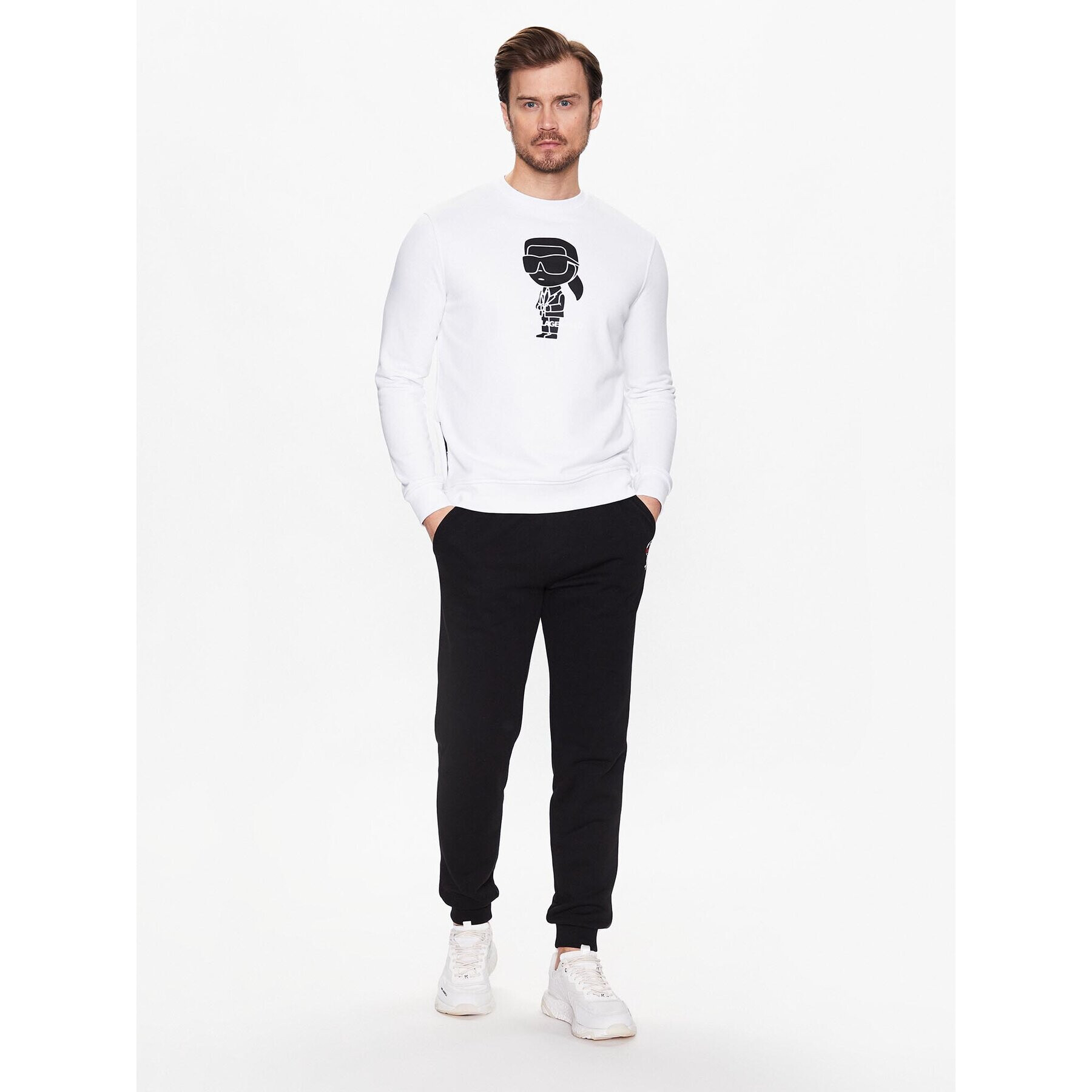 KARL LAGERFELD Mikina 705089 531900 Bílá Regular Fit - Pepit.cz