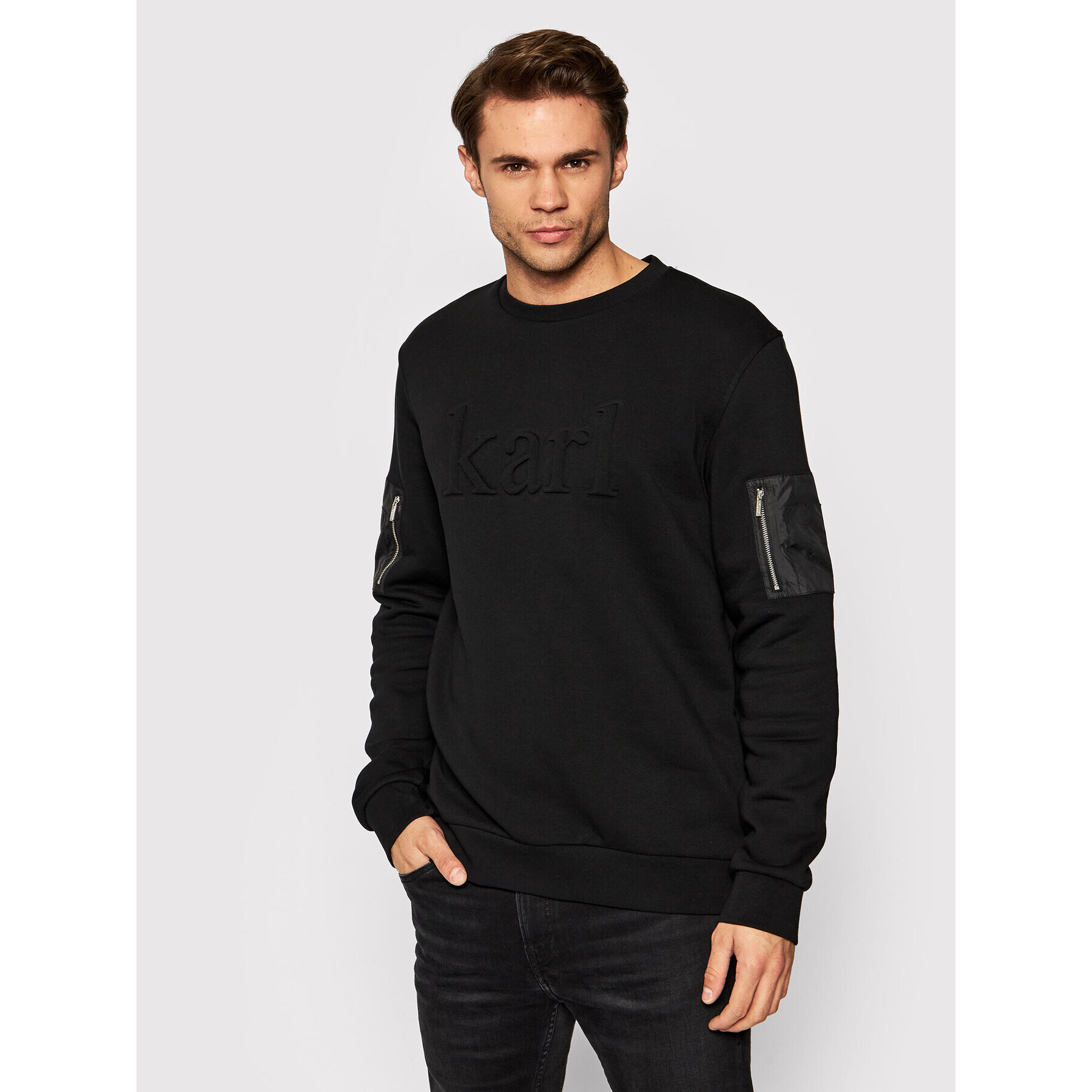 KARL LAGERFELD Mikina Crewneck 705000 512913 Černá Regular Fit - Pepit.cz