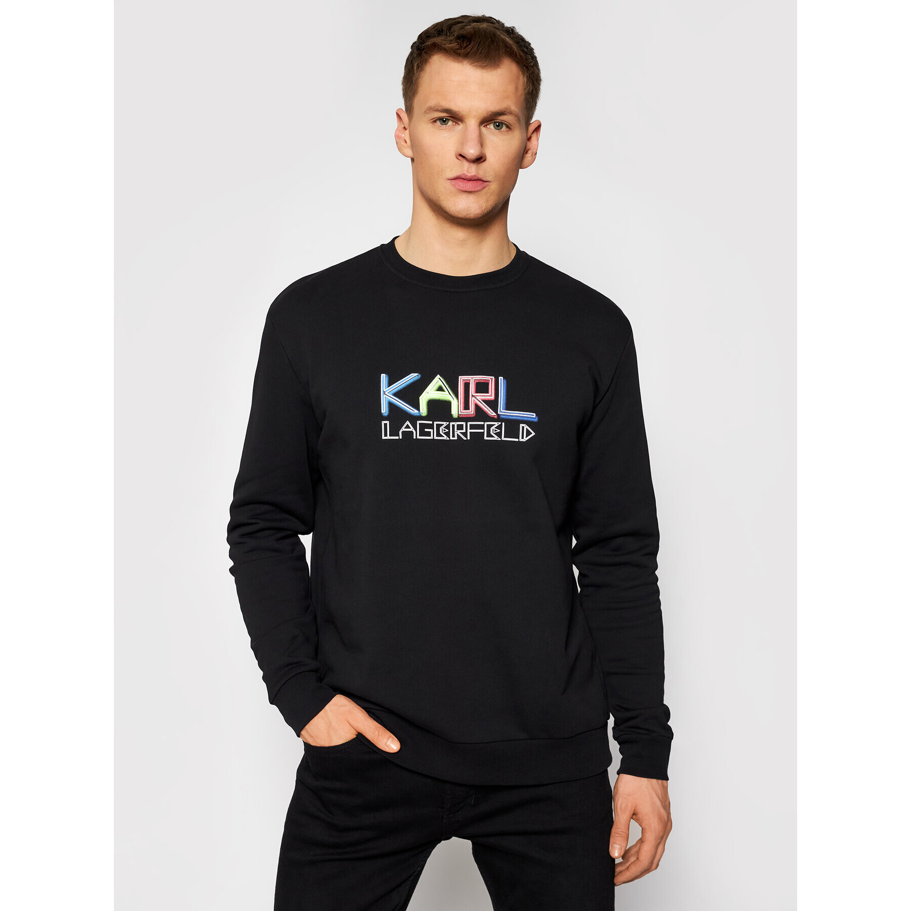 KARL LAGERFELD Mikina Crewneck 705062 511940 Černá Regular Fit - Pepit.cz